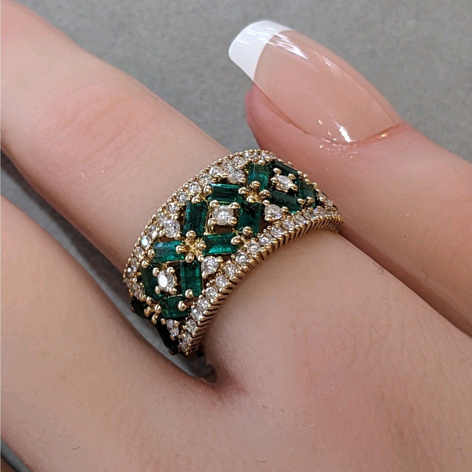 EFFY Emerald and Diamond Set - Necklace/Bracelet/Ring in 14k Yellow Gold