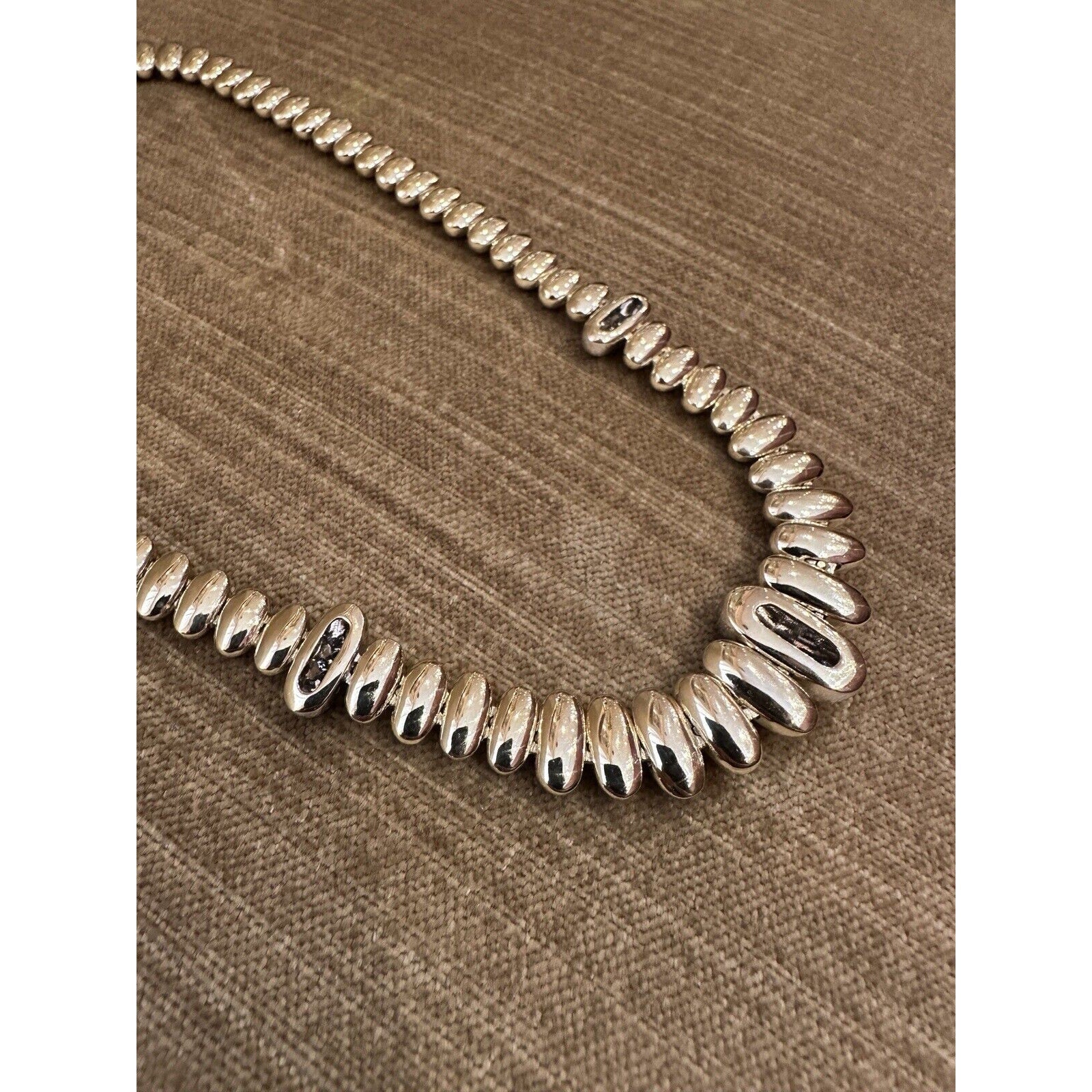 Oval Bead Link Choker Necklace with Diamond Links in 18k Yellow Gold-HM2557BV