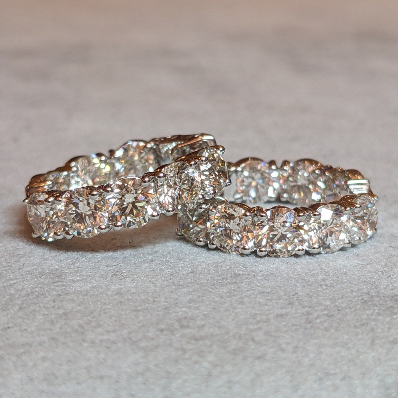 Natural Diamond 8.12 cttw Inside Out Hoop Earrings in 18k White Gold