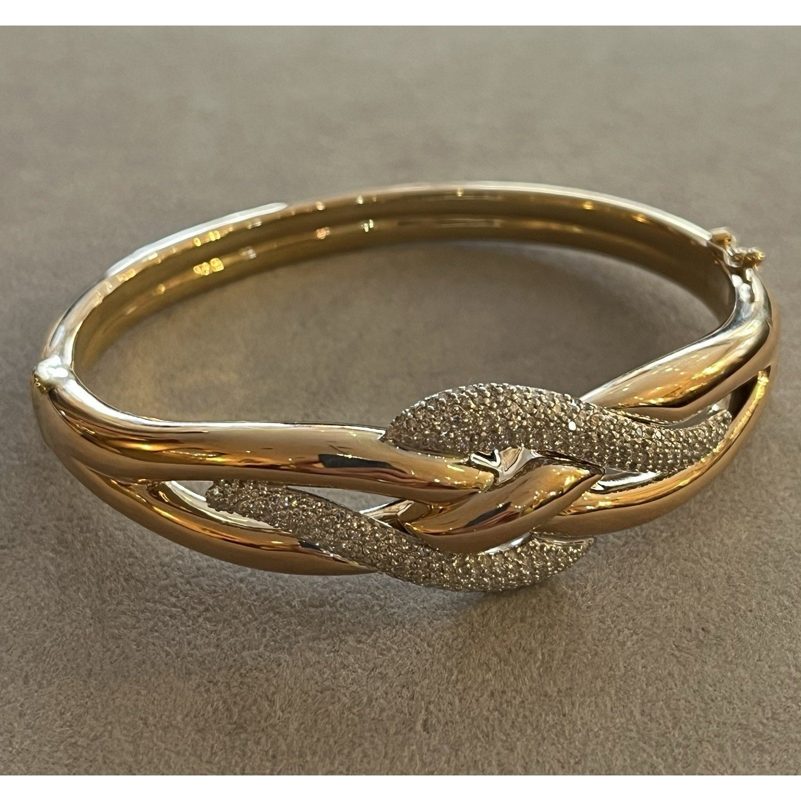 EFFY Diamond Pave Knot Style Bangle Bracelet in 14k Rose Gold