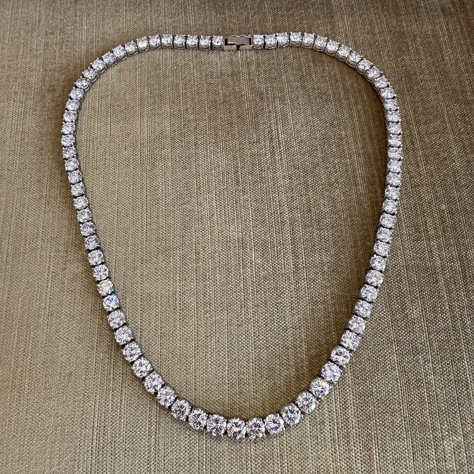 Certified 50 carats Diamond Tennis Necklace in Platinum 18.5 inches