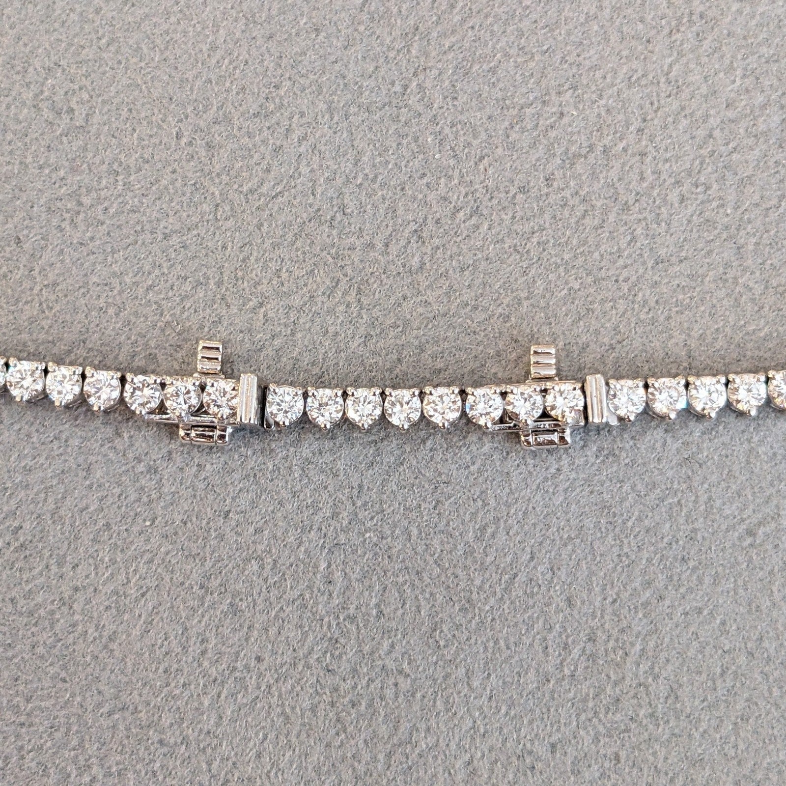 Natural Diamond Tennis Necklace in 14k White Gold 7.62cttw 16.5 in.