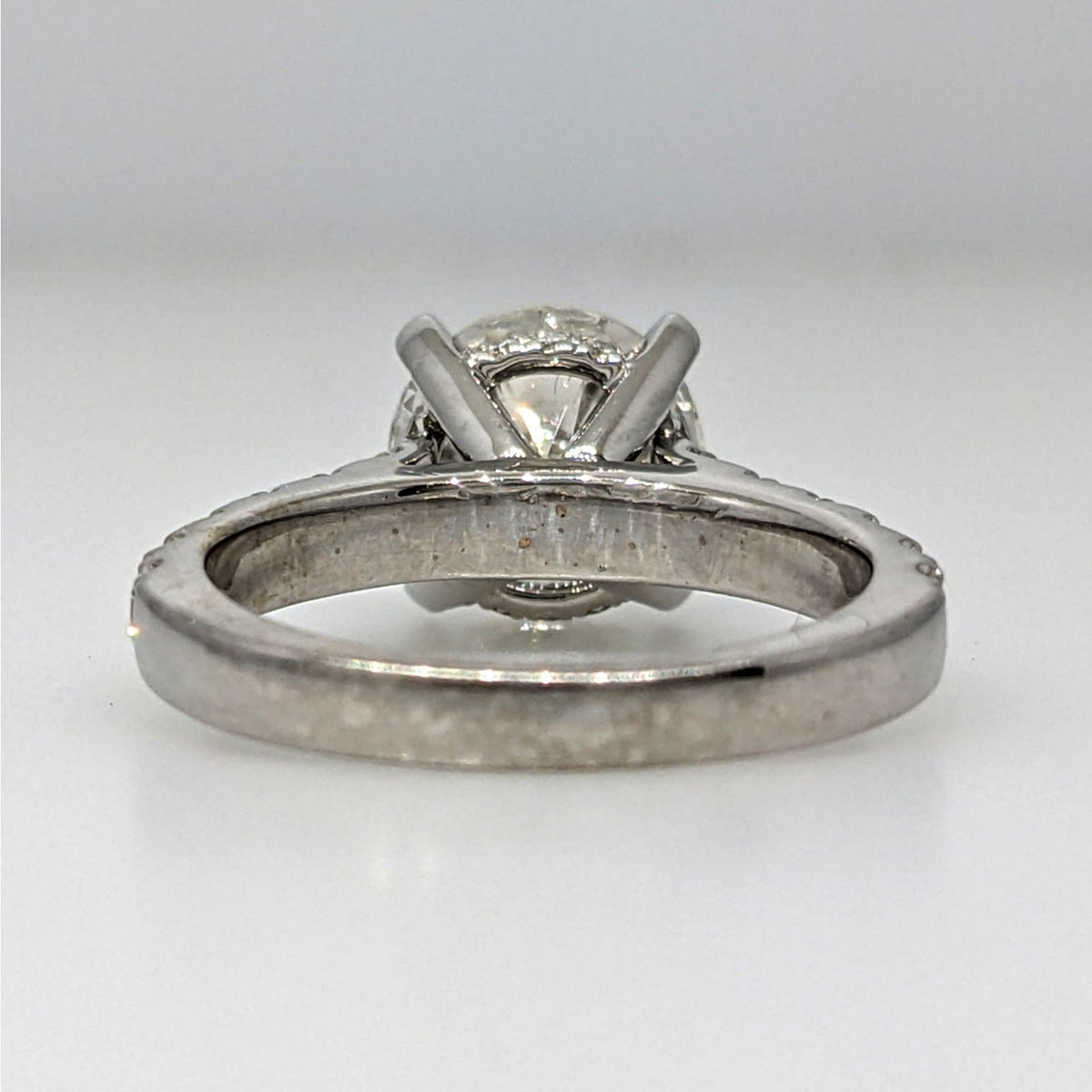 GIA Natural 3.01 ct Round Brilliant Diamond Ring in 18k White Gold