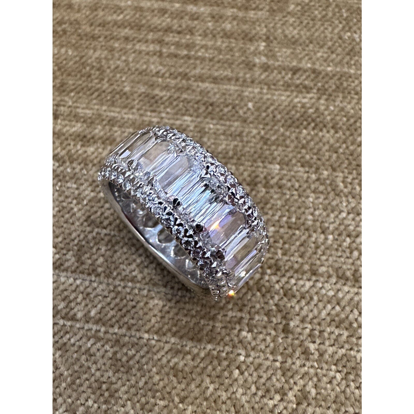 Christopher Designs Crisscut Diamond Wide Eternity Band - 18k White Gold