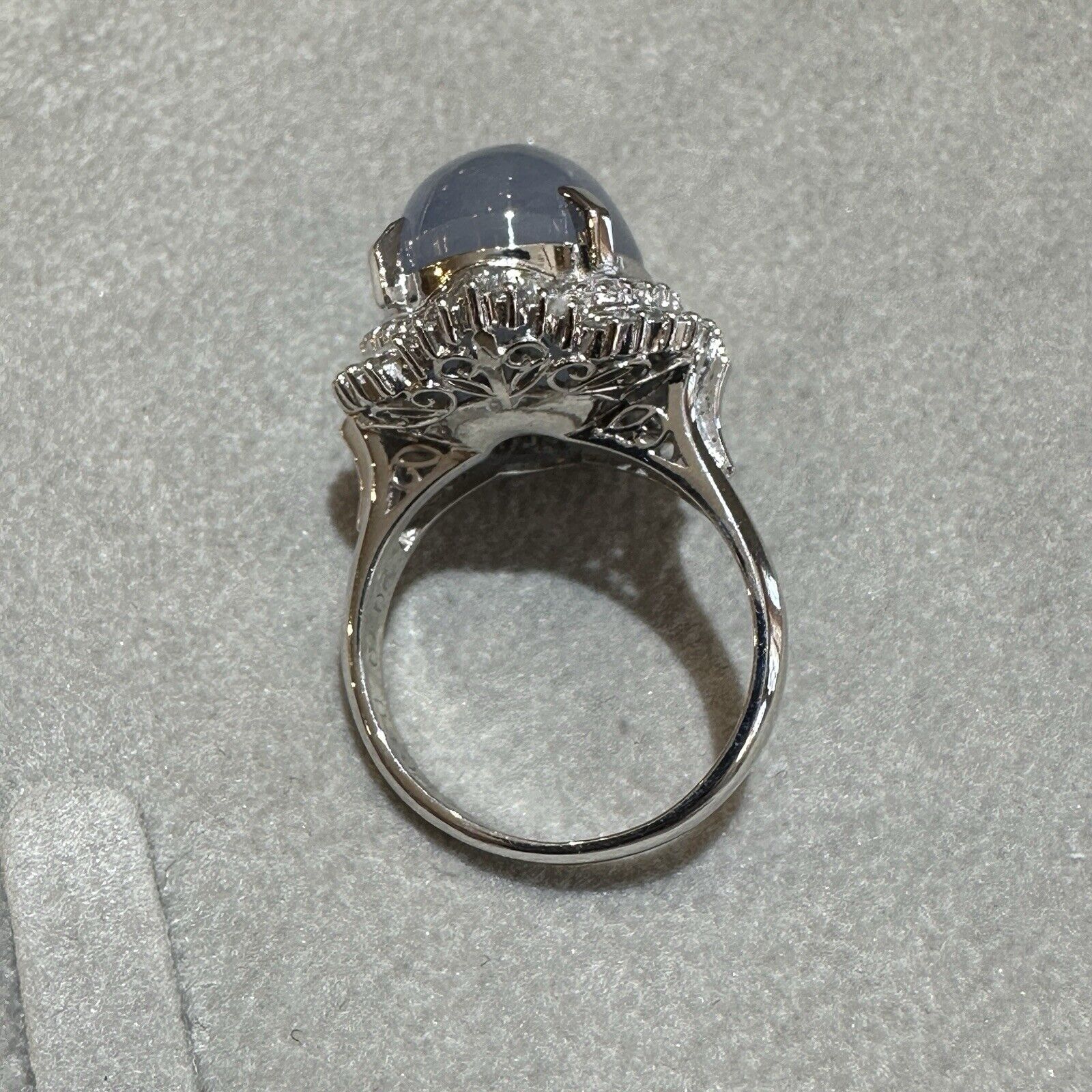 20.7 cts. Blue Star Sapphire & Diamond Ballerina Ring in Platinum