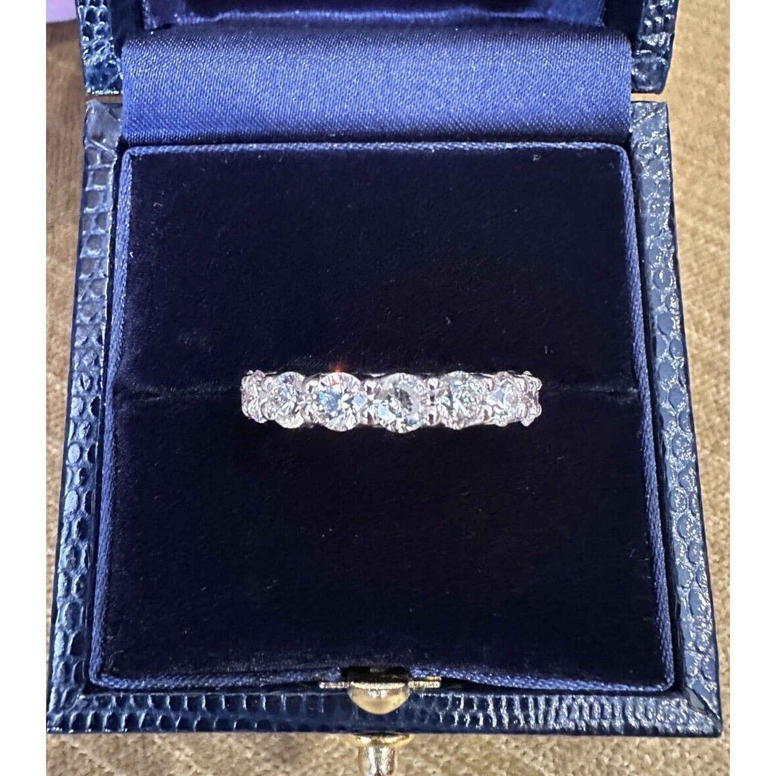 Round Diamond U-Shaped Shared Prong Eternity Band 4cttw 18k White Gold -HM2344BA