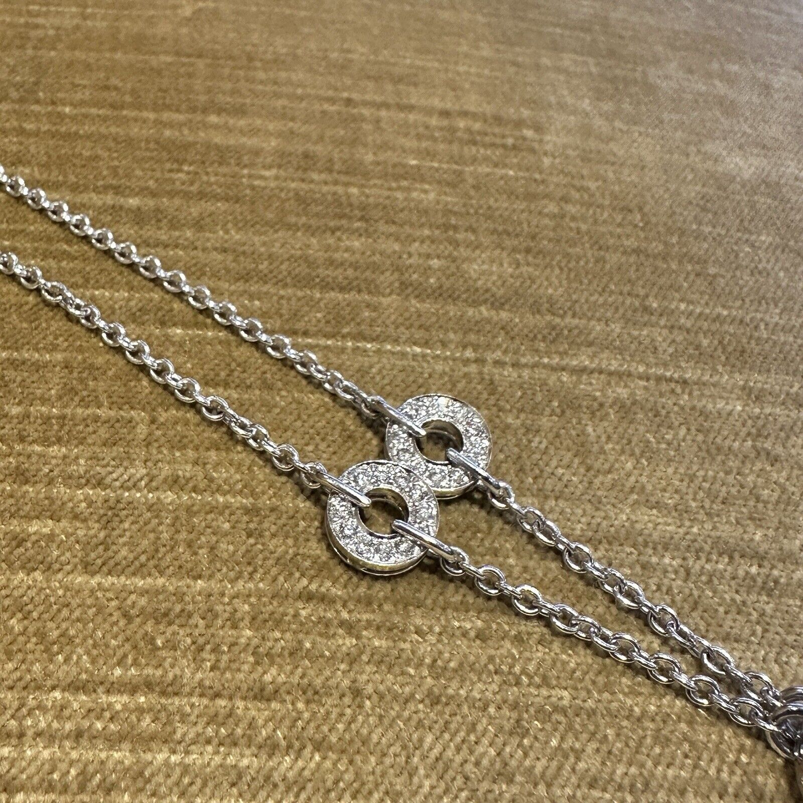 Natural Diamond Circle Drop Pendant Necklace in 18k White Gold
