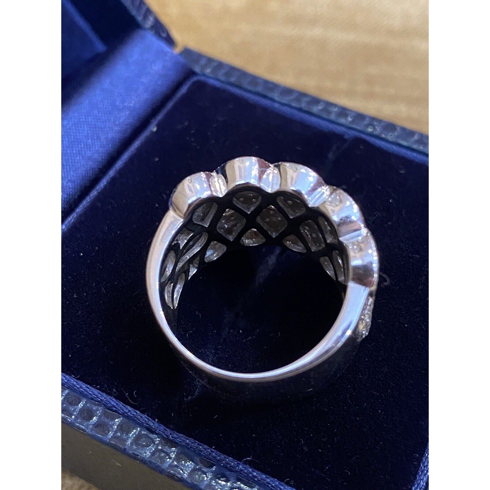 Wide Diamond Cocktail Band Ring 1.44 cttw in 18k White Gold