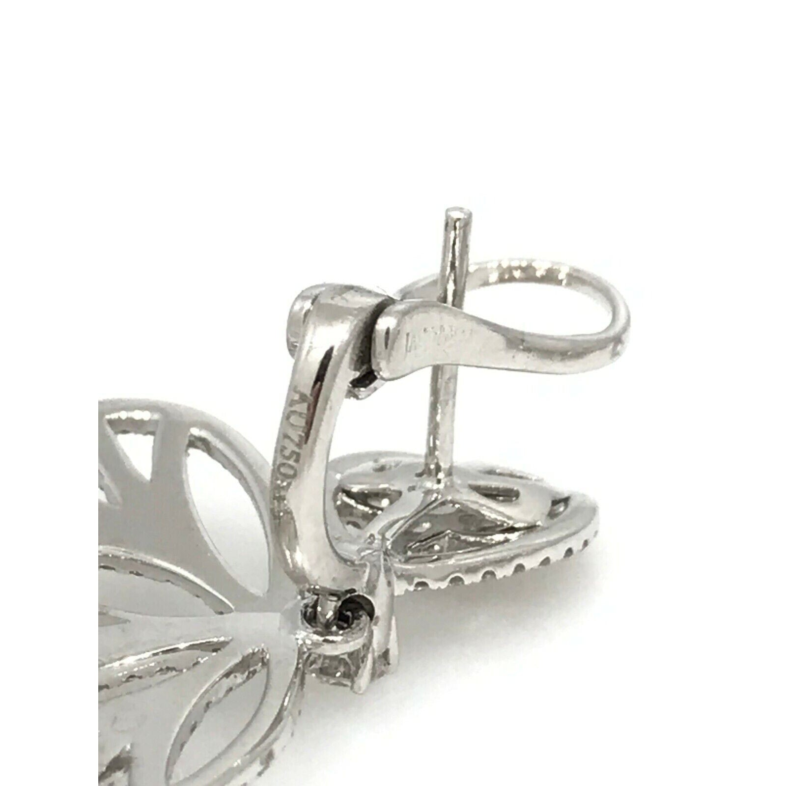 Large Diamond Fan Chandelier Earrings 9.50 carat TW in 18k White Gold