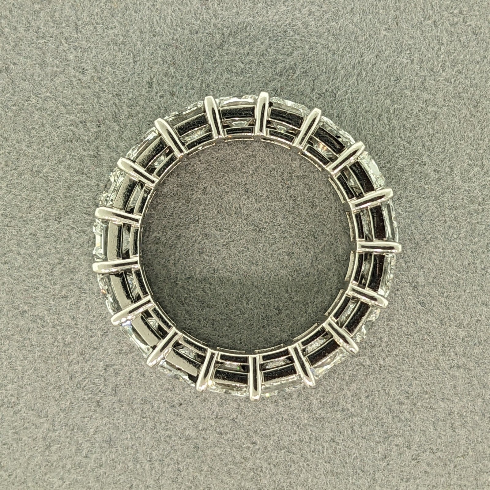 Radiant Cut Diamond Eternity Band Ring 6.00 ctw in Platinum Size 4.5