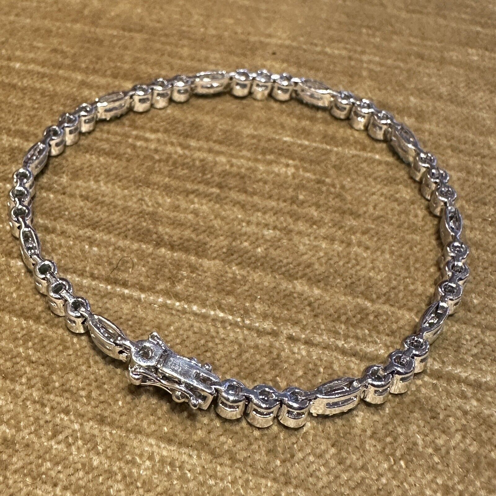Natural Paraiba Tourmaline Tennis Bracelet in 18k White Gold - HM2666SN