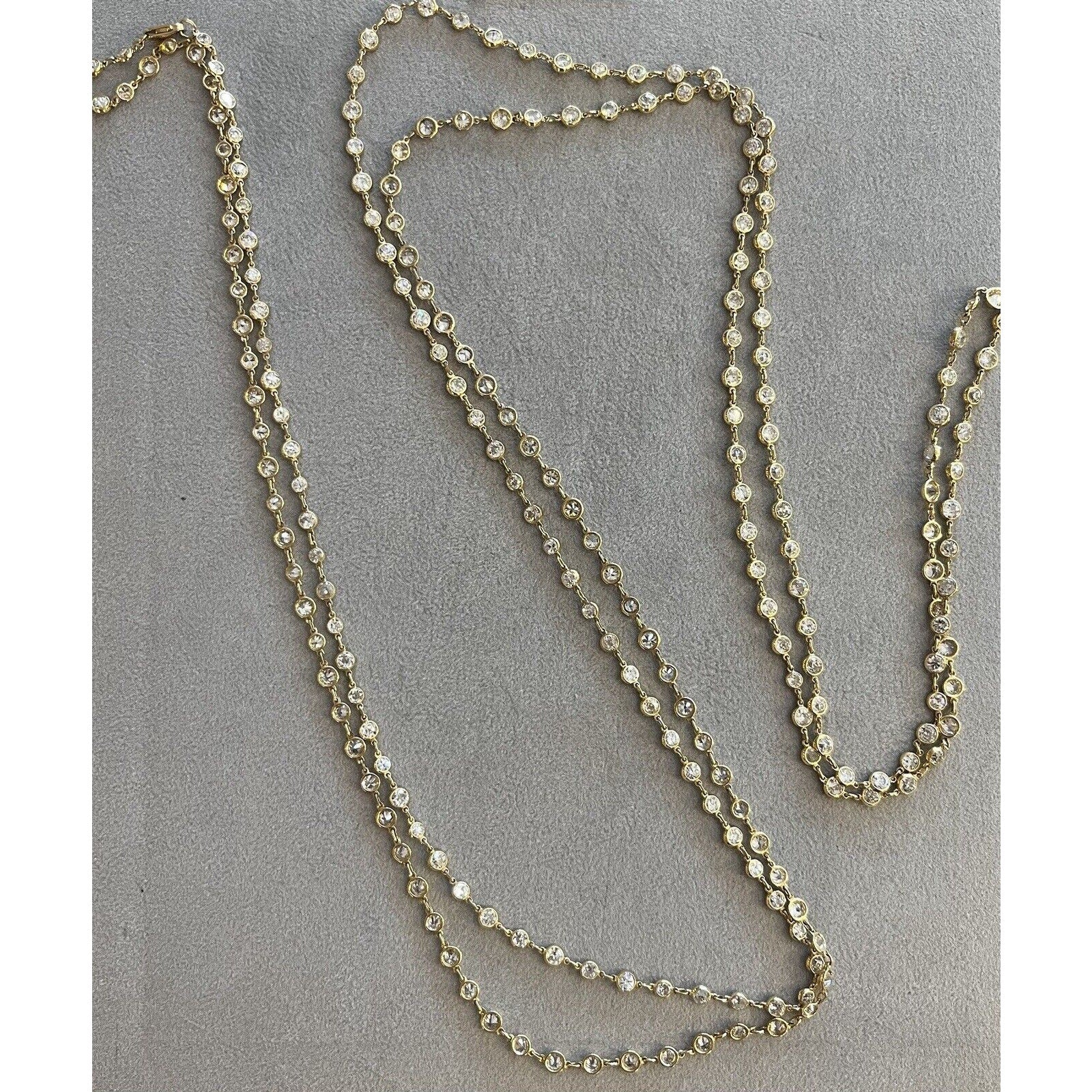 63" Diamond By Yard Chain Necklace 25.27 cttw in 18k Yellow Gold -HM2644SNB
