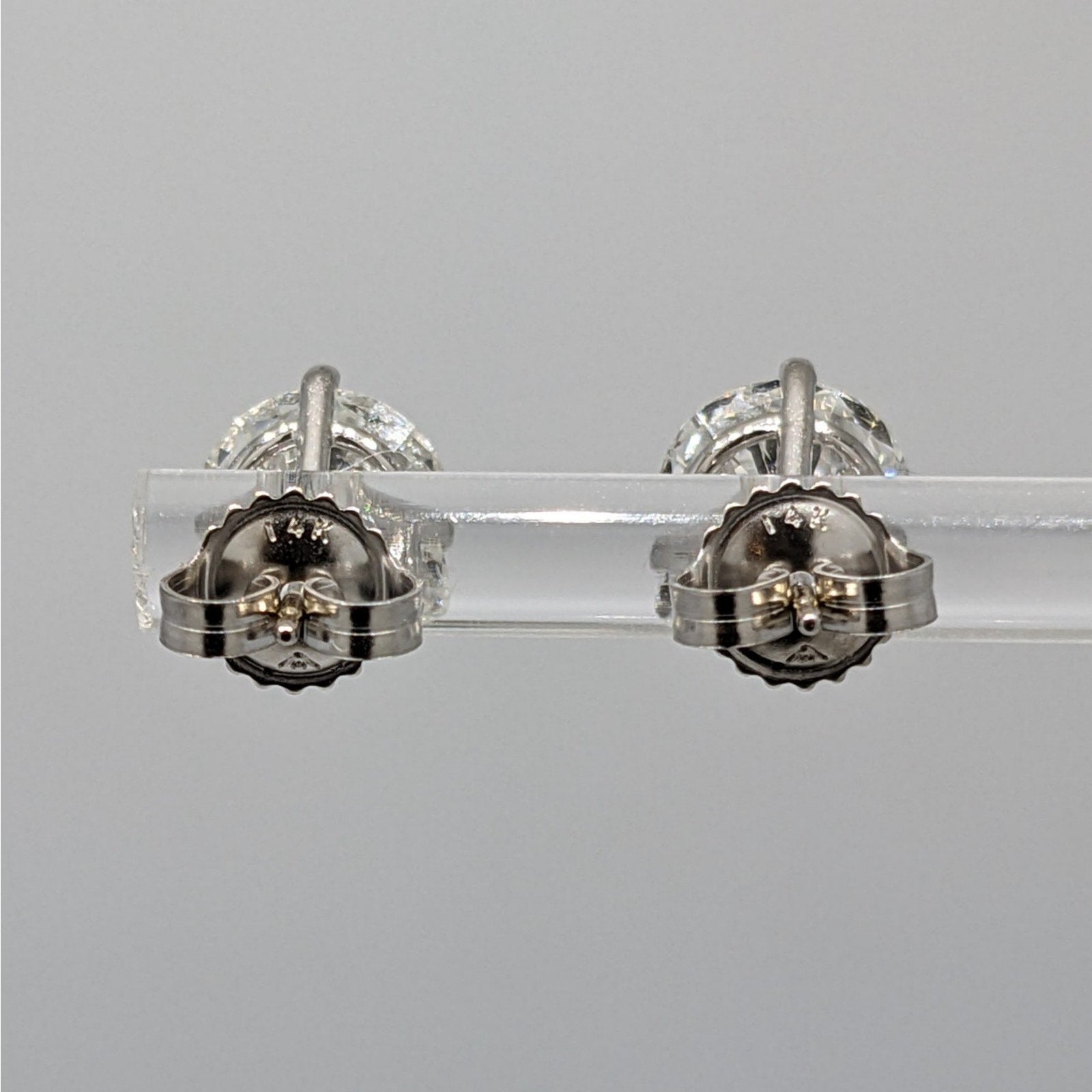 Natural Round Diamond Stud Earrings 4.07 cttw in 18k/14k White Gold