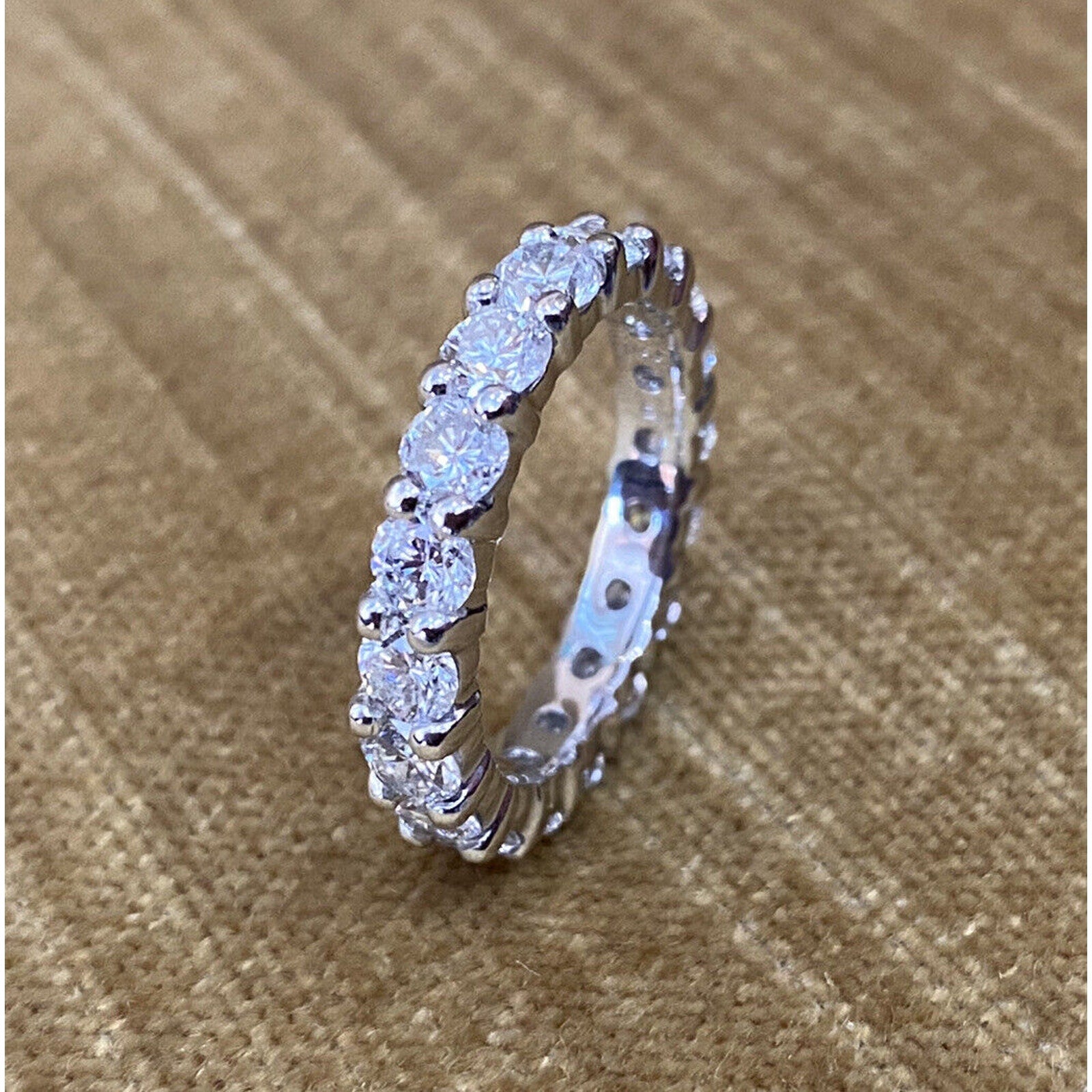 Round Diamond Eternity Band Ring 2.70 cttw in Platinum Size 6