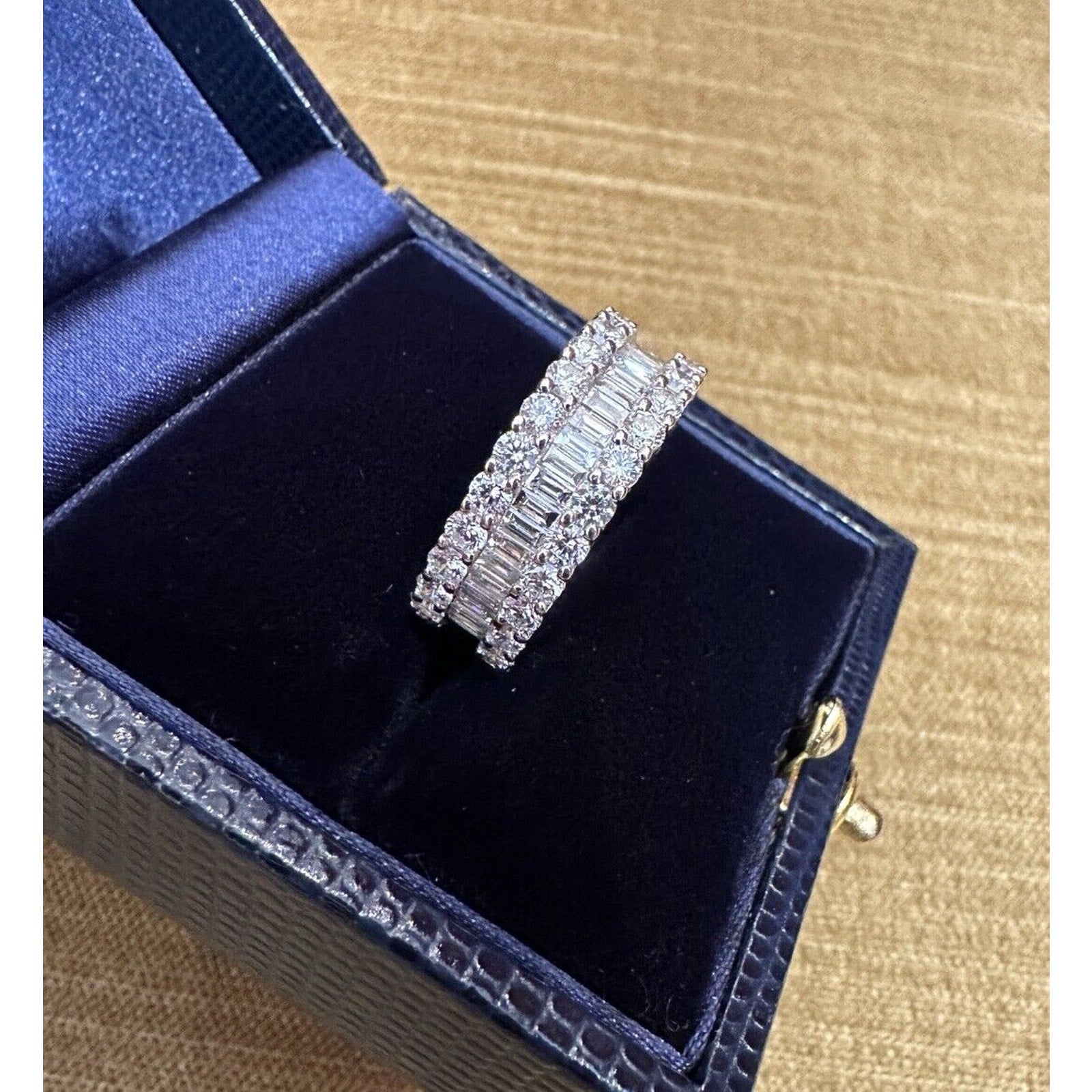 Wide Diamond Eternity Band Ring 3.50 cttw in 18k White Gold -Size 7- HM2571BE