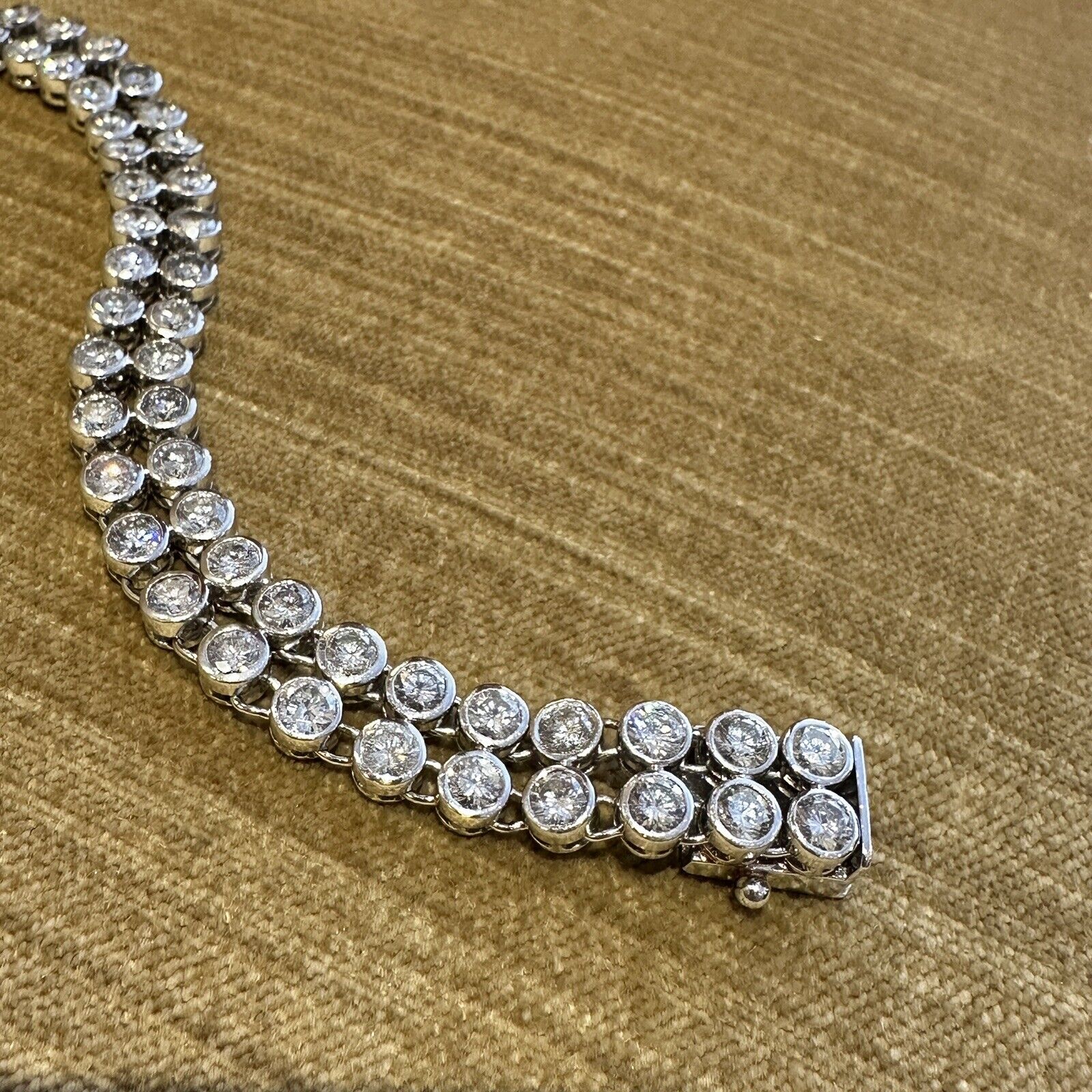 16.17cts Two Row Bezel Set Diamond Bracelet in Platinum