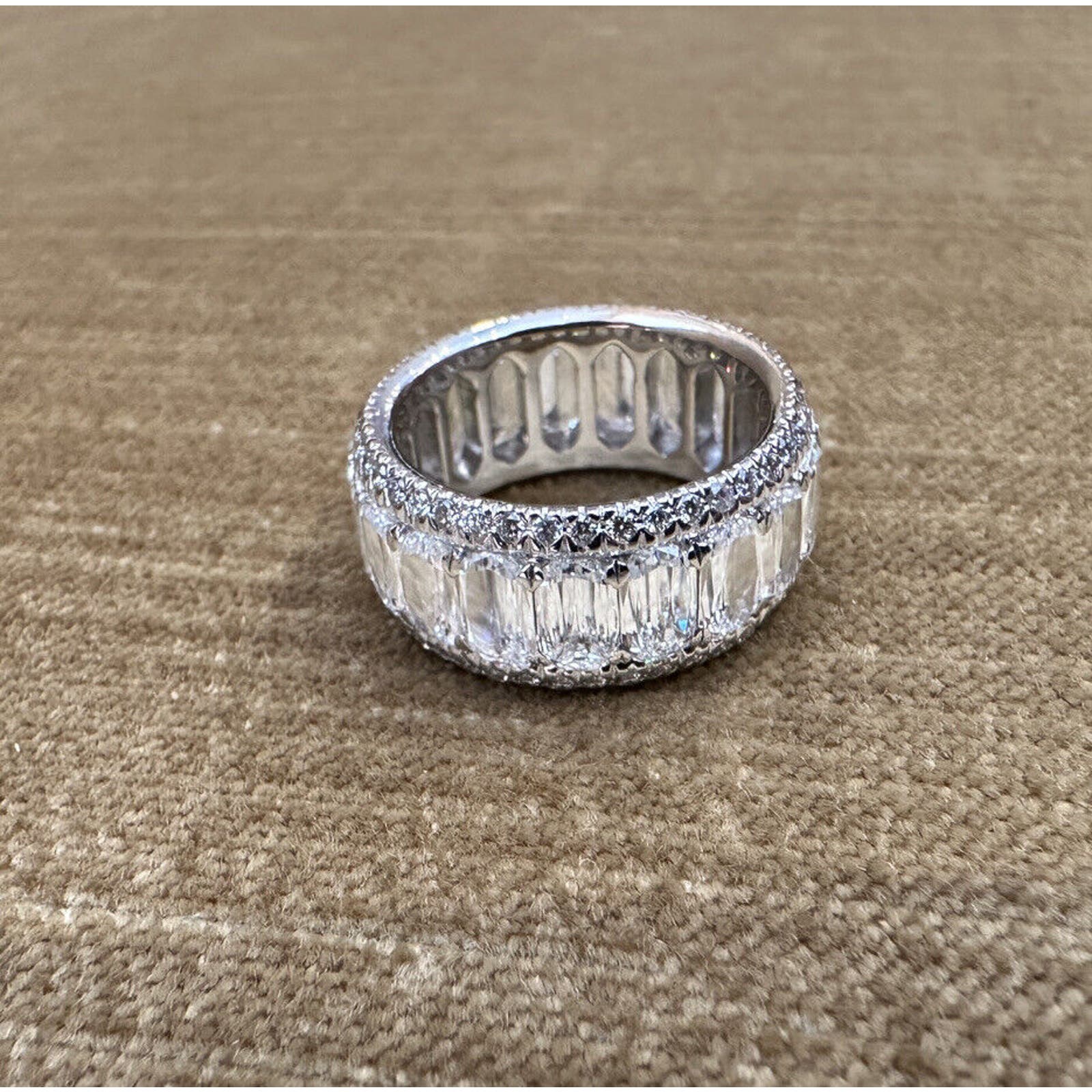 Christopher Designs Crisscut Diamond Wide Eternity Band - 18k White Gold