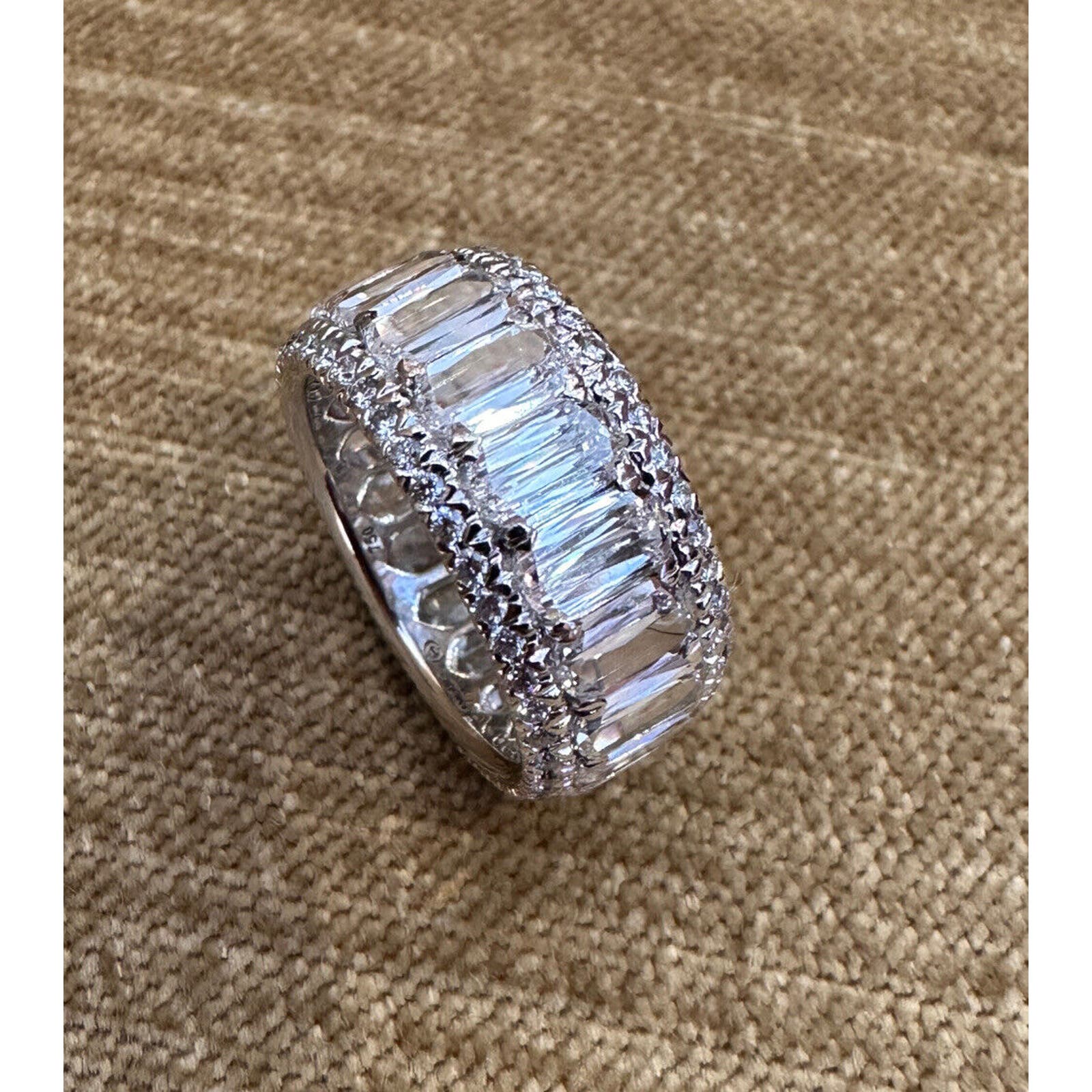 Christopher Designs Crisscut Diamond Wide Eternity Band - 18k White Gold