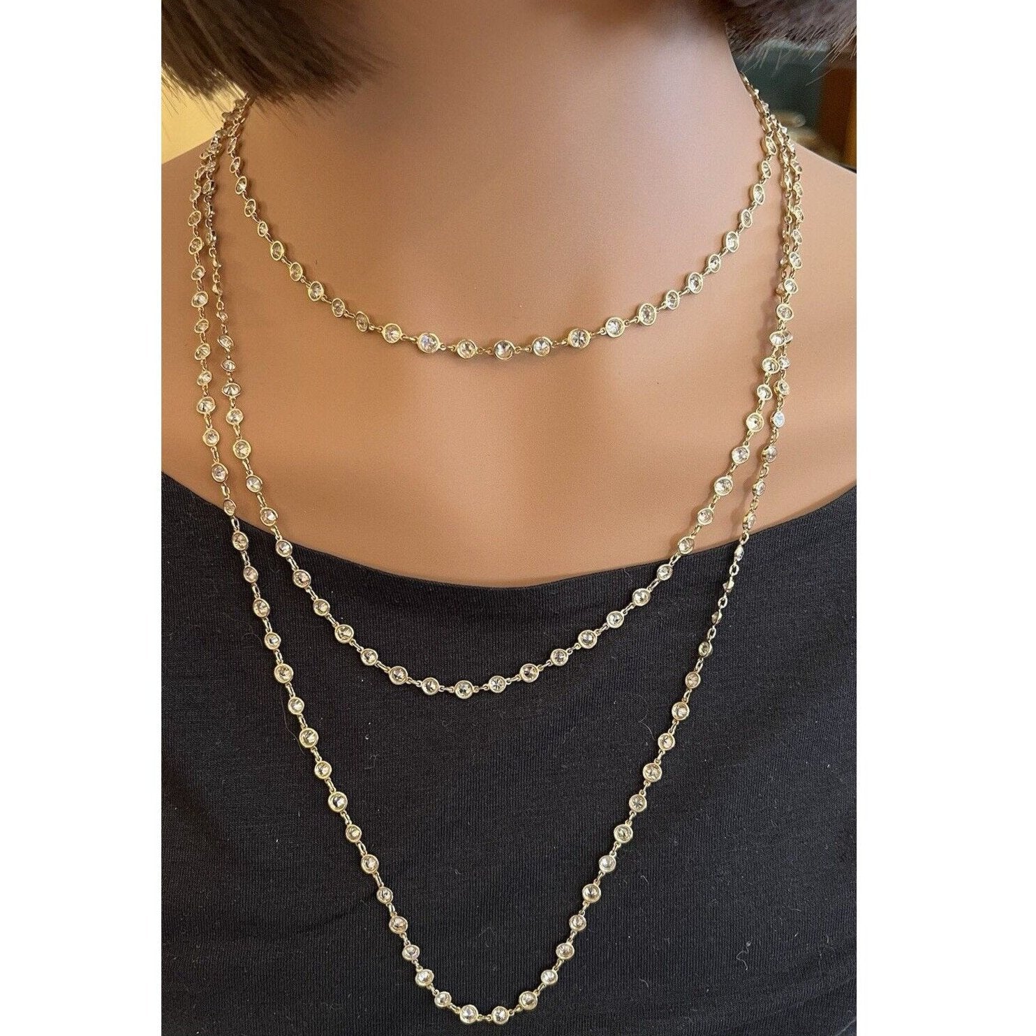 63" Diamond By Yard Chain Necklace 25.27 cttw in 18k Yellow Gold -HM2644SNB