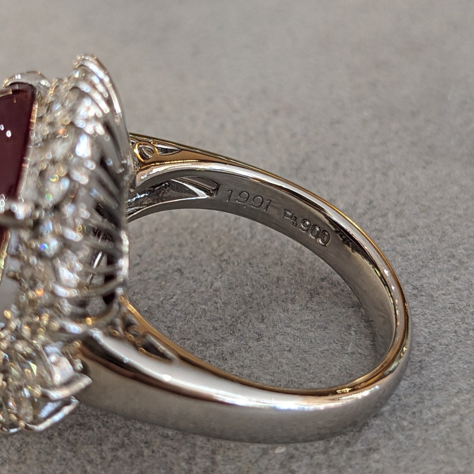 19.91 ct Burma Untreated Star Ruby and Diamond Ring in Platinum
