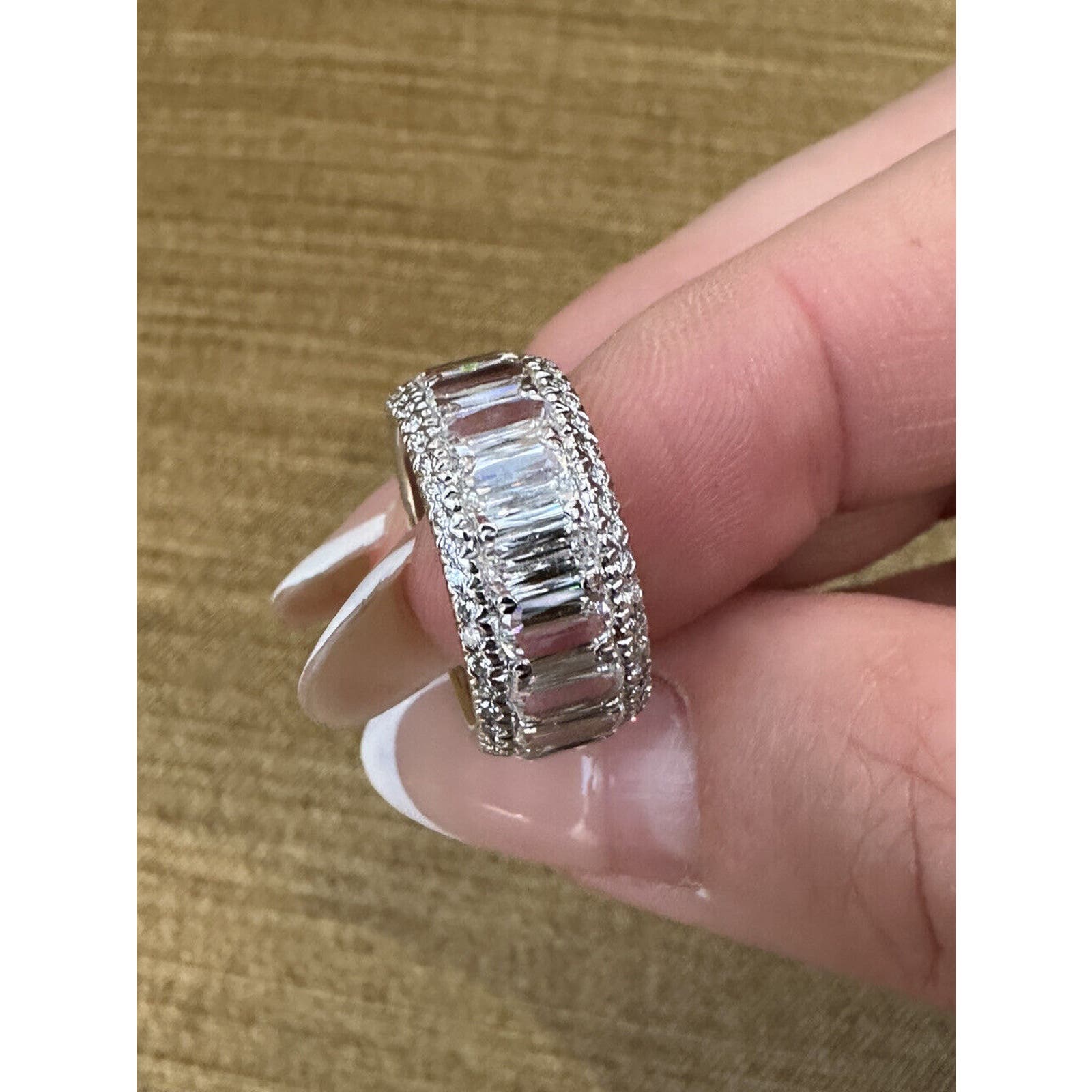 Christopher Designs Crisscut Diamond Wide Eternity Band - 18k White Gold
