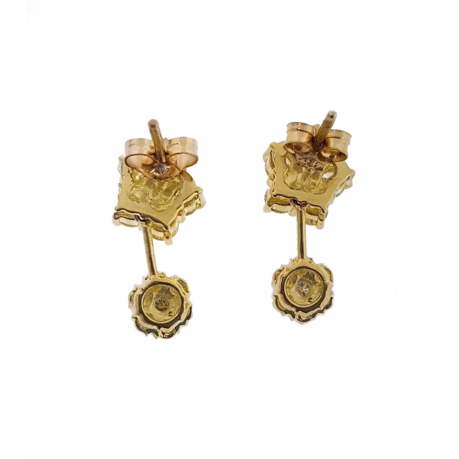 Floret Diamond Drop Earrings 1.42 cttw in 18k Yellow Gold