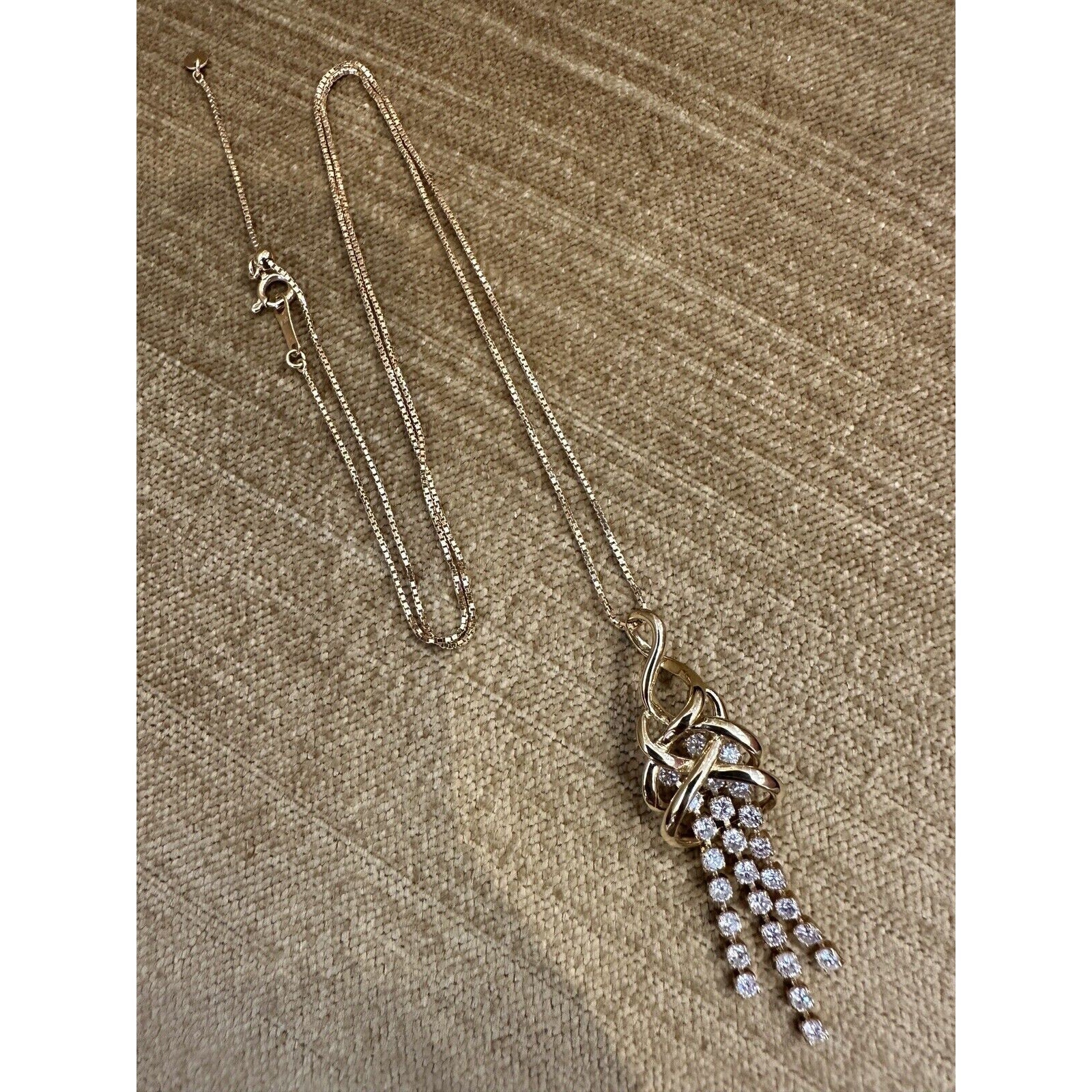 1.00 ct. Cascade Drop Diamond Pendant on Chain in 18k Yellow Gold