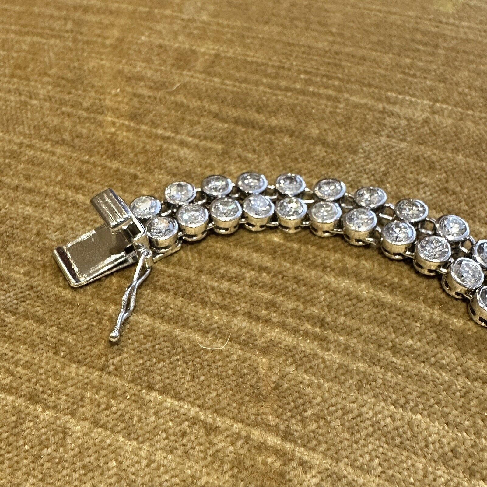 16.17cts Two Row Bezel Set Diamond Bracelet in Platinum