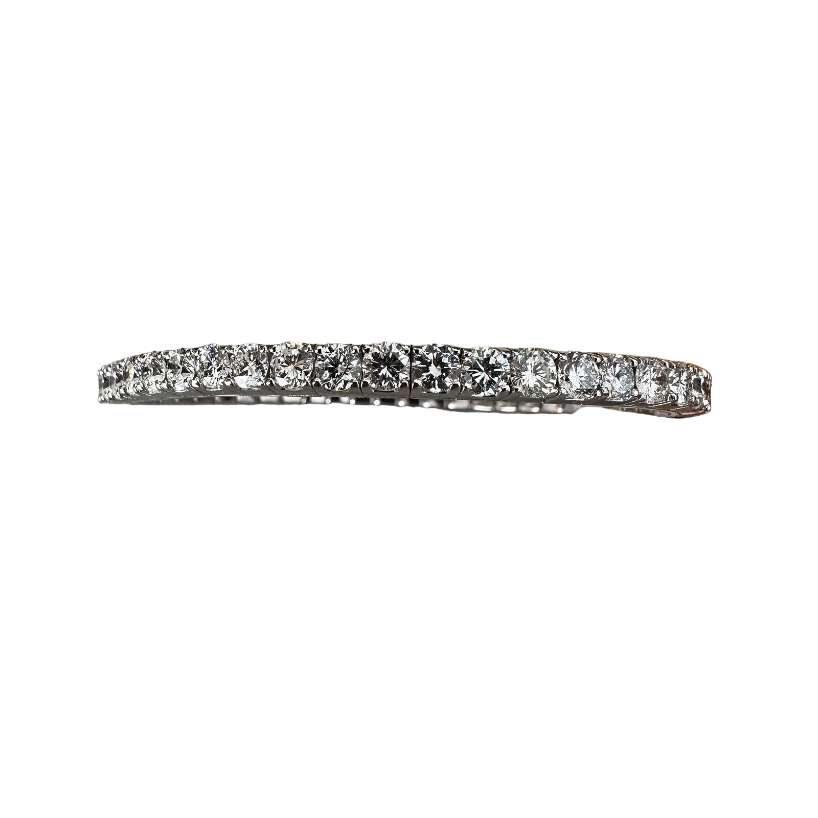 11.45 cttw Diamond Tennis Stretch Bangle Bracelet in 14k White Gold