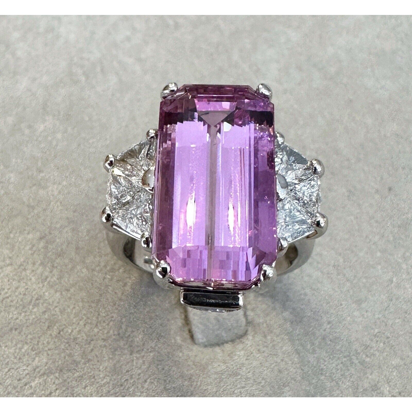 RARE GIA 17.47 cts Pink Topaz and Diamond Ring in Platinum