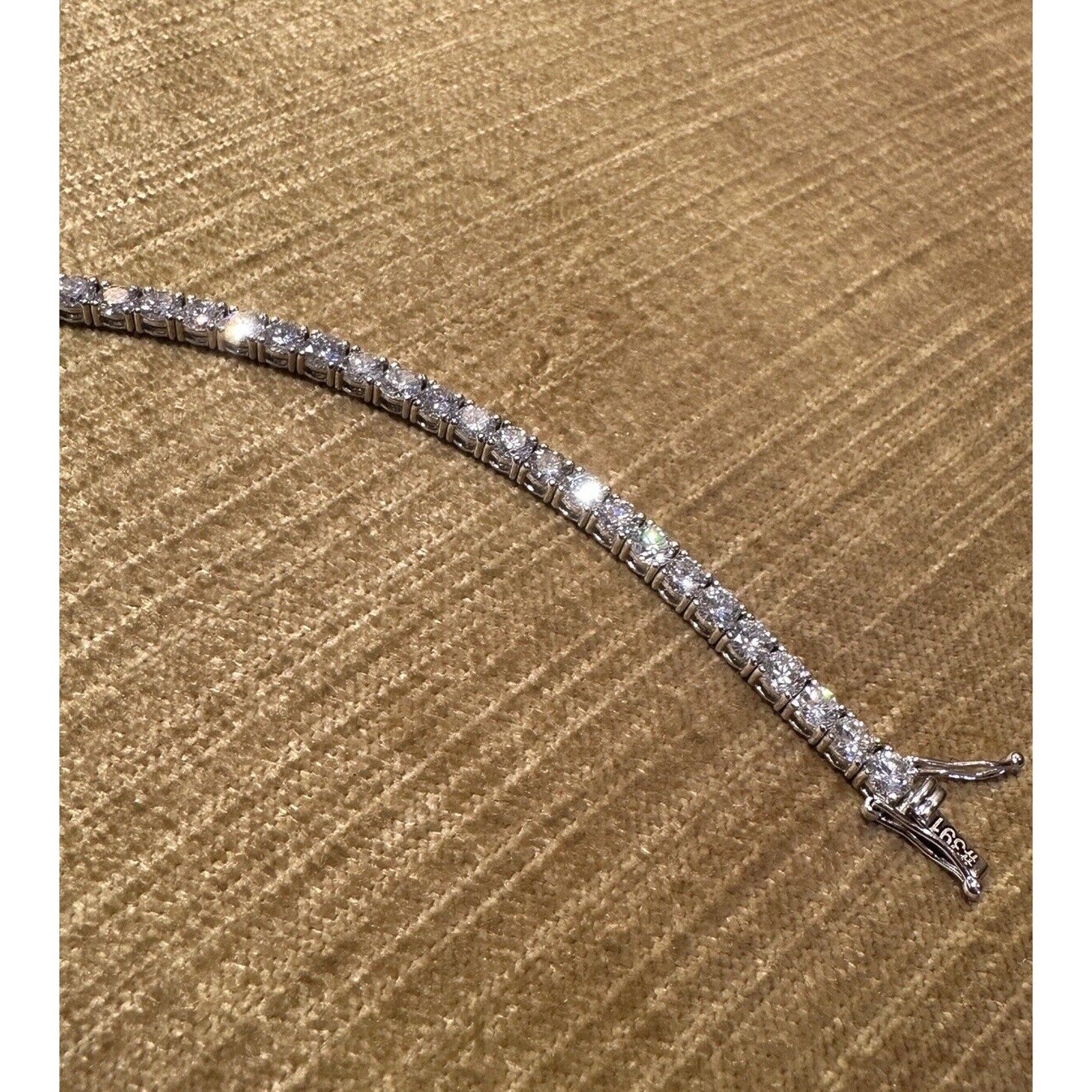 Natural Round Diamond Tennis Bracelet 9.82cttw in 14k White Gold 7"