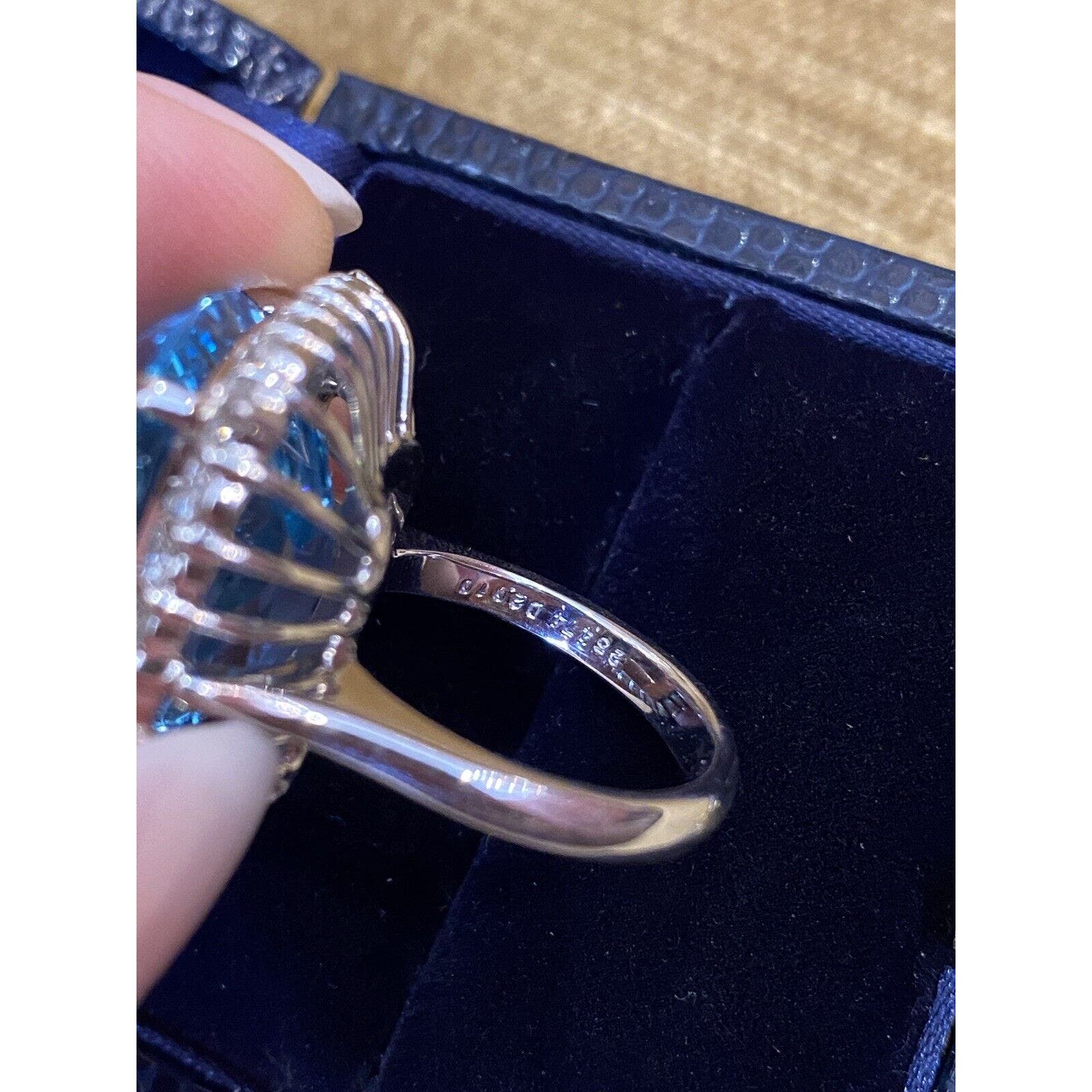 GIA 25.47 ct Aquamarine and Diamond Ring in Platinum - HM2371RN