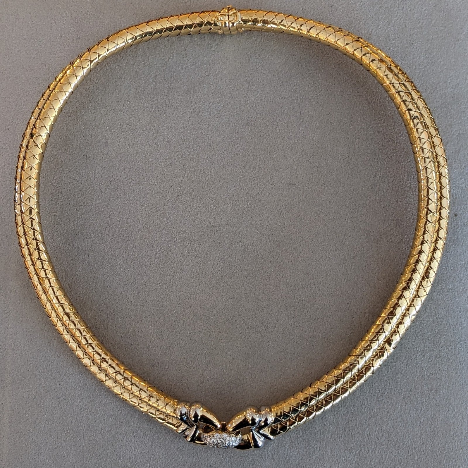 Diamond and 18k Gold Choker Necklace - Italian Maker -