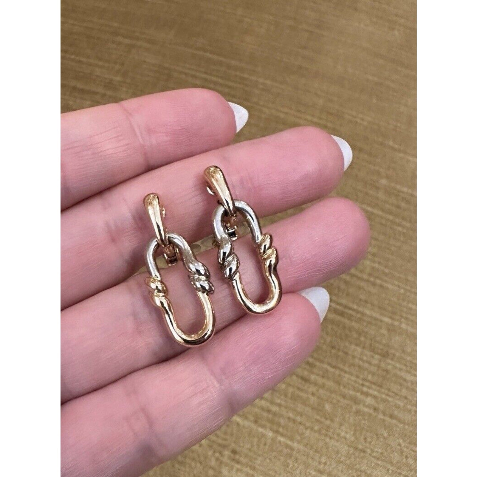 Mauboussin Paris Two-tone Drop Hoop Earrings in 18k Gold