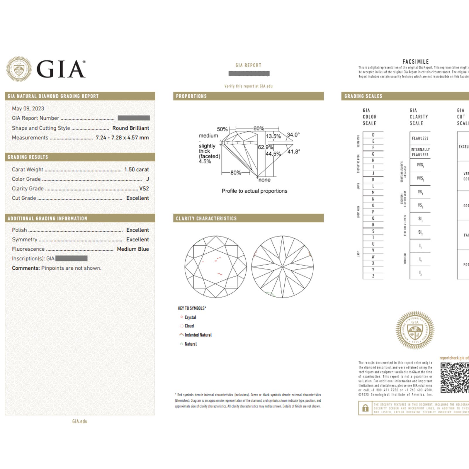 GIA 3.00 cttw Natural Round Diamond Studs J-VS1/J-VS2 in Platinum - HM2543NV