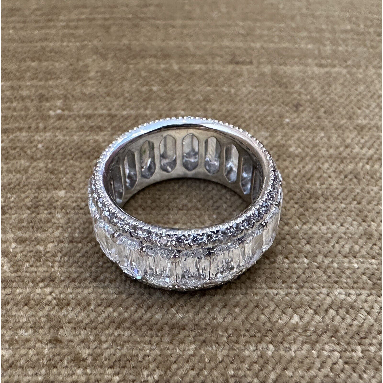 Christopher Designs Crisscut Diamond Wide Eternity Band - 18k White Gold