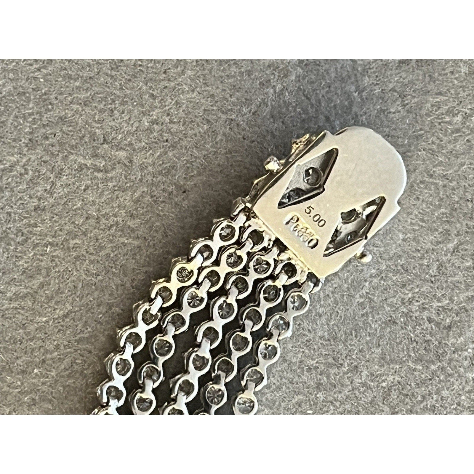 Five Strand Round Diamond Tennis Bracelet 5.00 cttw in Platinum