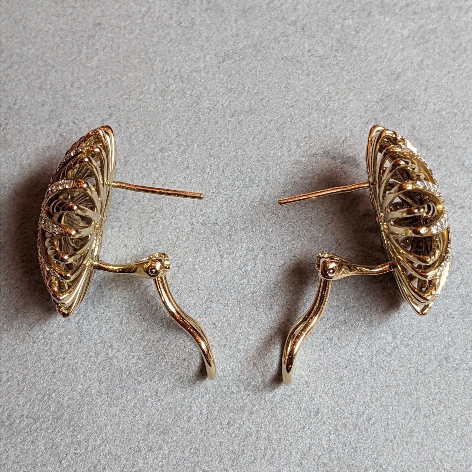 Natural Diamond Starburst Earrings in 14k Yellow Gold