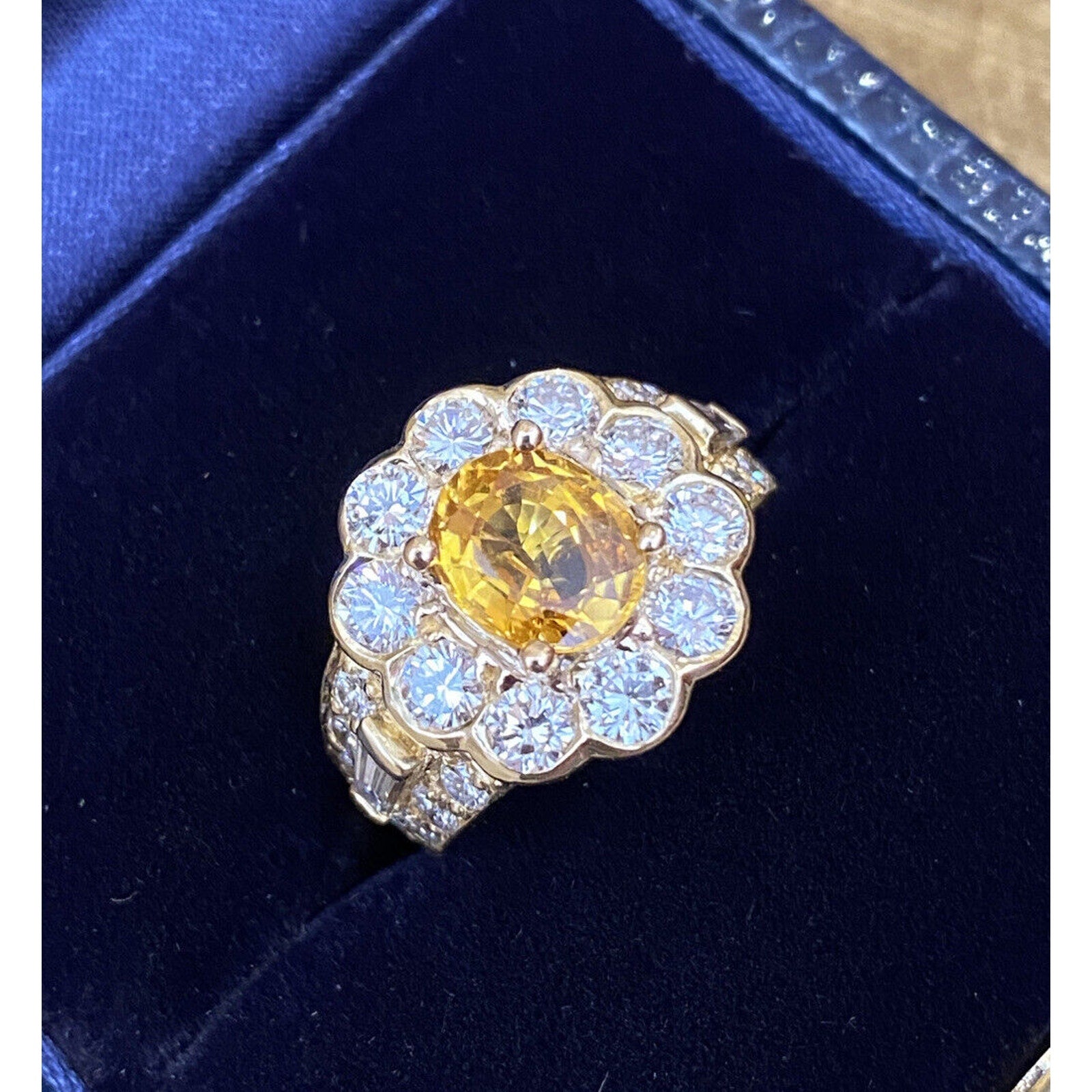 JB Star Oval Yellow Sapphire and Diamond Ring in 18k Yellow Gold - HM2405A