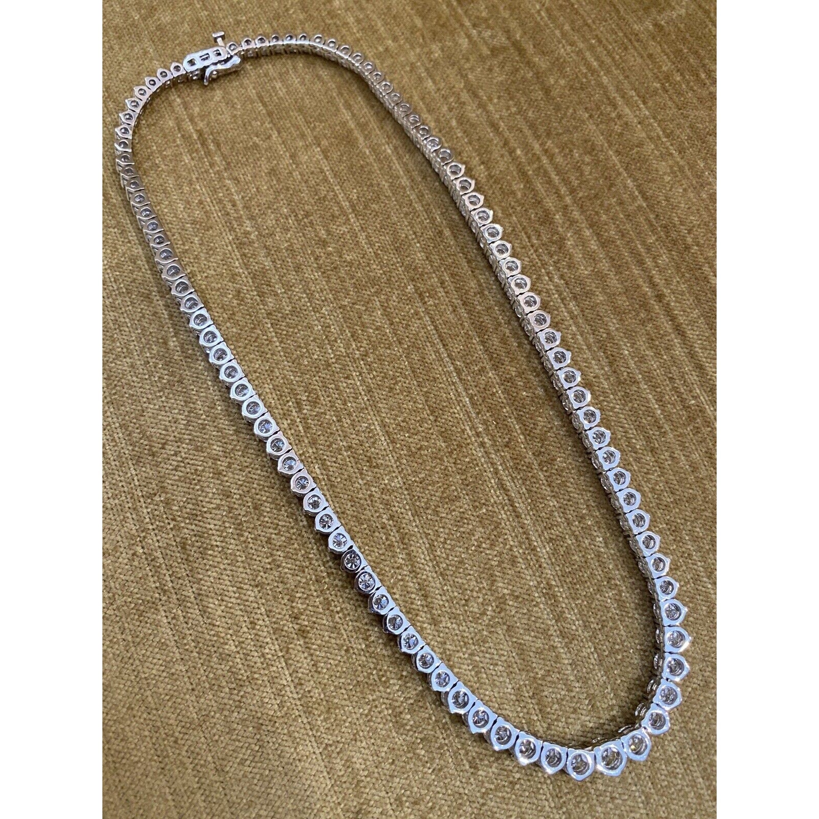 15 in Graduated Diamond Riviera Necklace 19.45 cttw in 14k White Gold