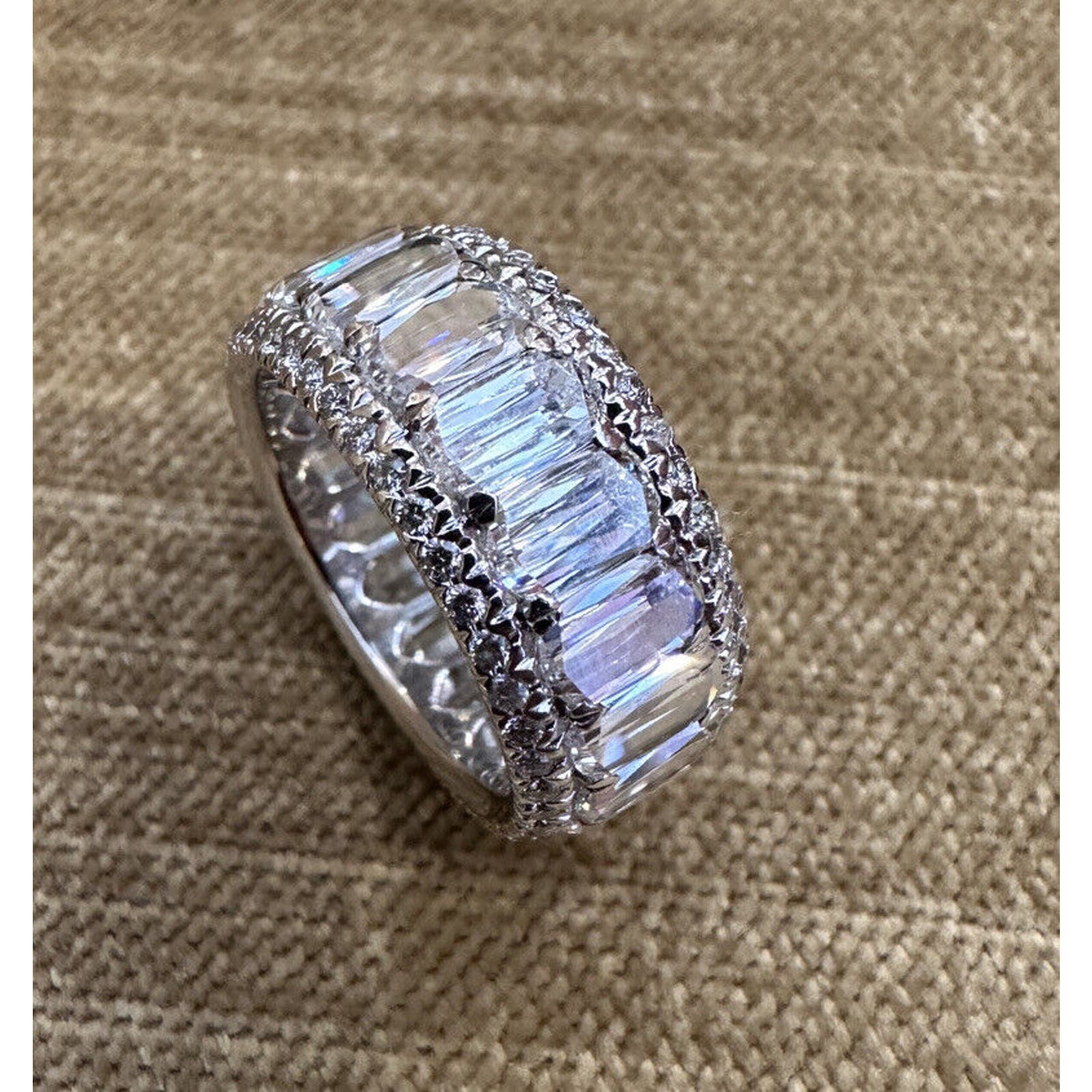 Christopher Designs Crisscut Diamond Wide Eternity Band - 18k White Gold
