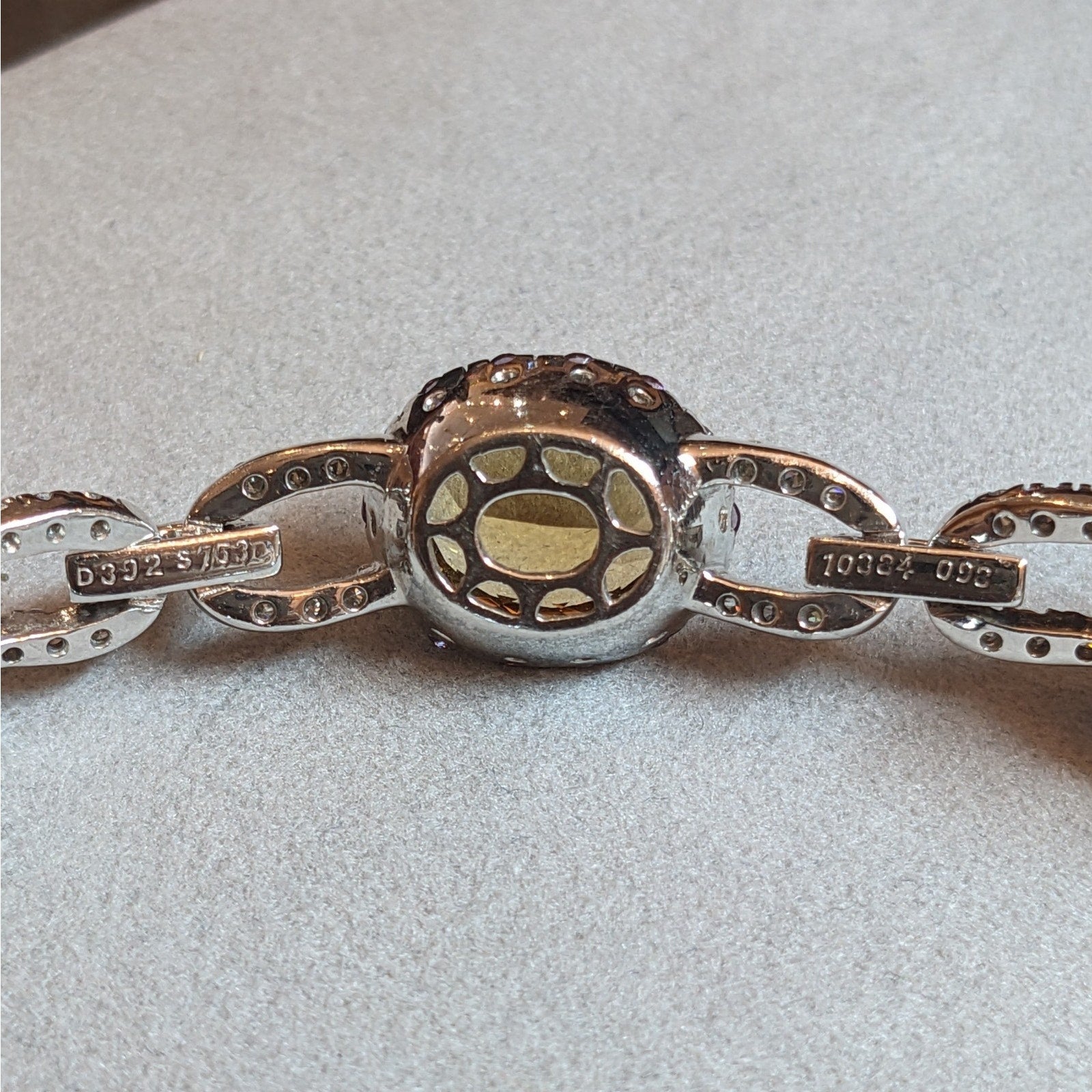 Multi-Color Gemstone Necklace with Diamonds in 18k White Gold