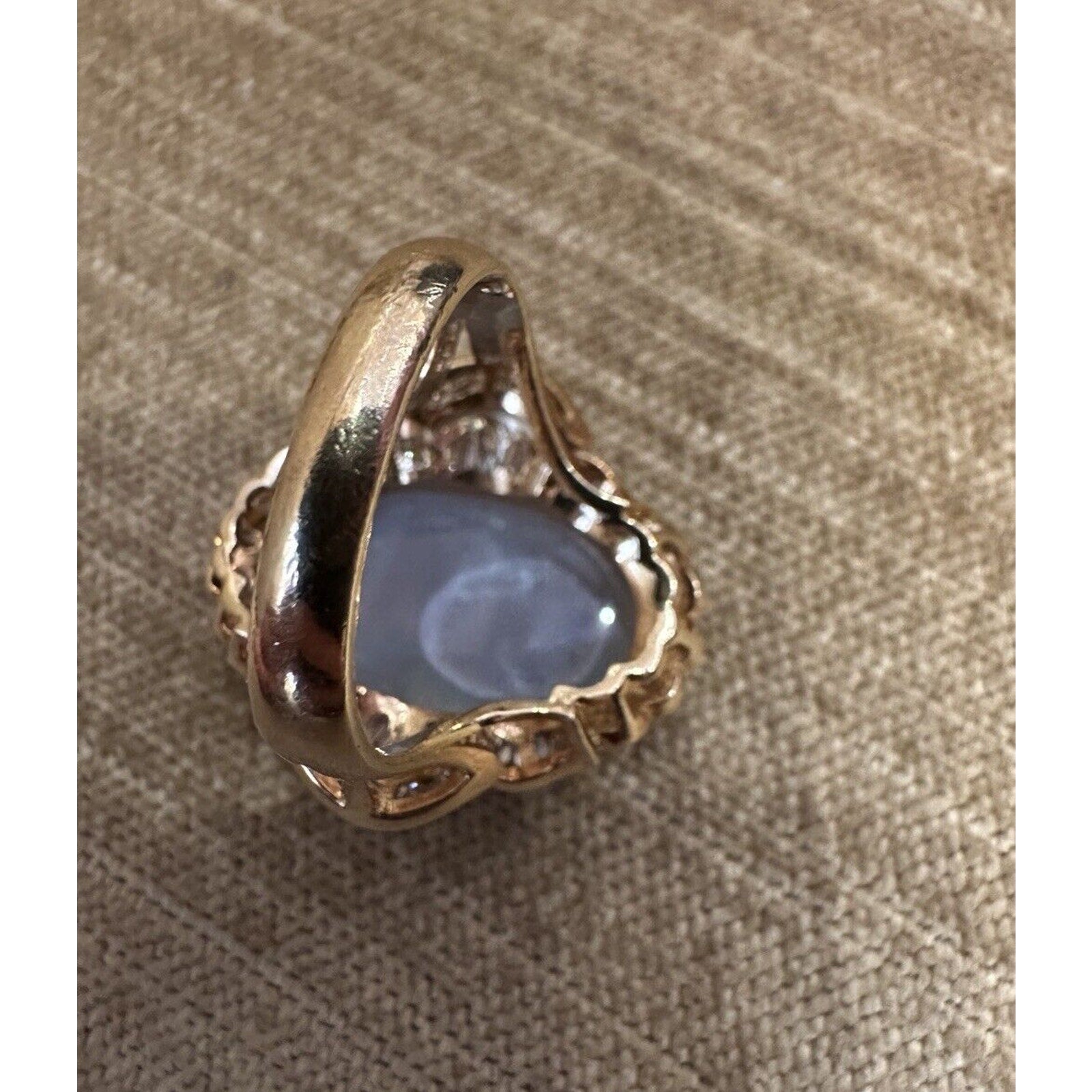 Oval Opal and Diamond Ring 6.53 ct in 18k Yellow Gold - HM2570SA