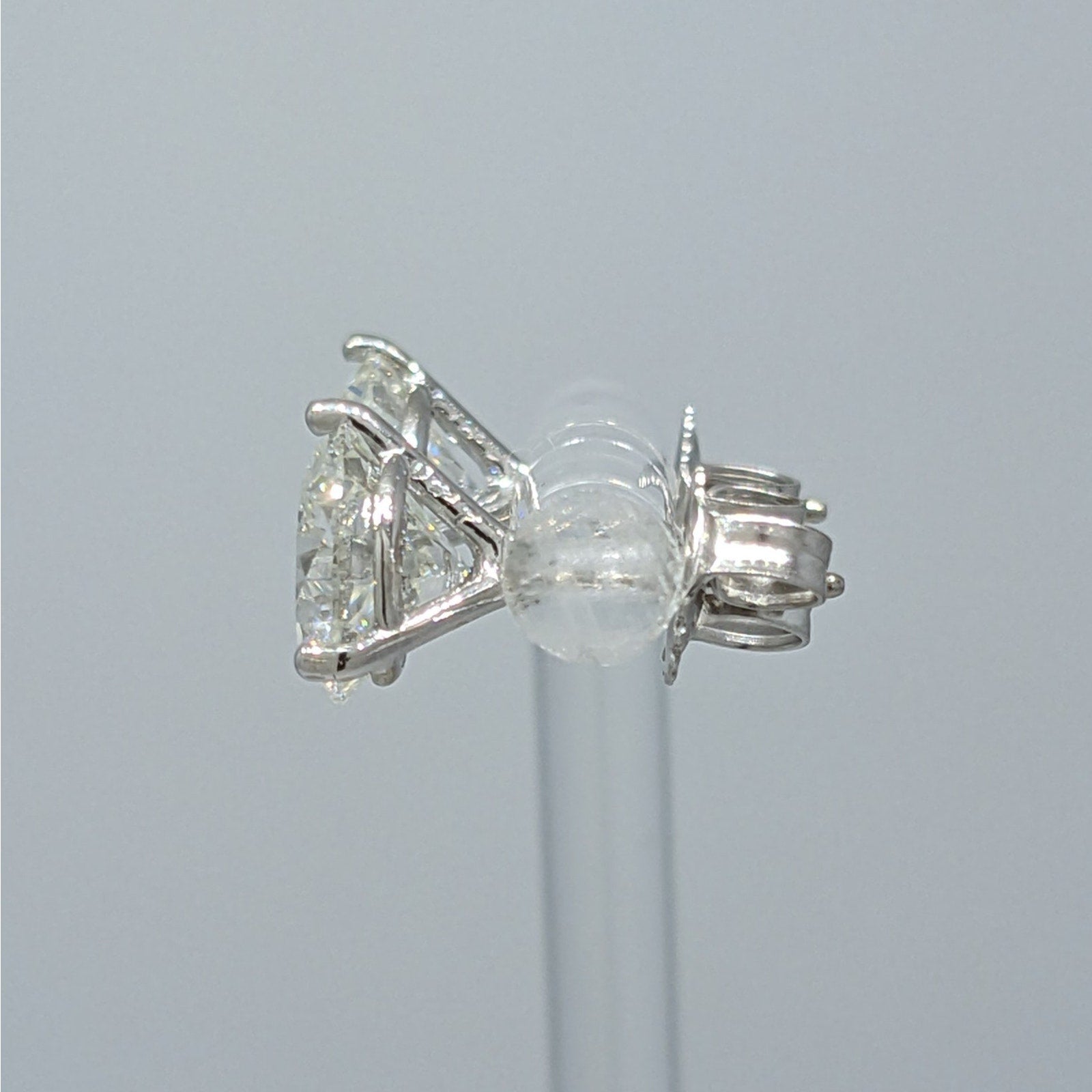 Natural Round Diamond Stud Earrings 4.07 cttw in 18k/14k White Gold