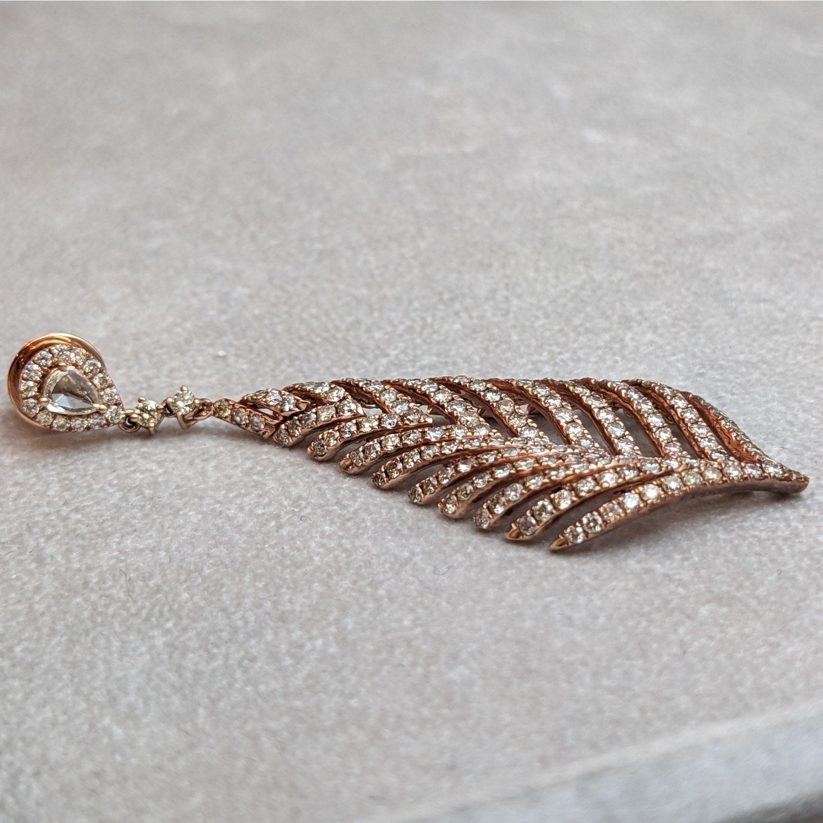 Natural Diamond Tier Drop Earrings 5.85 cttw in 18k Rose Gold