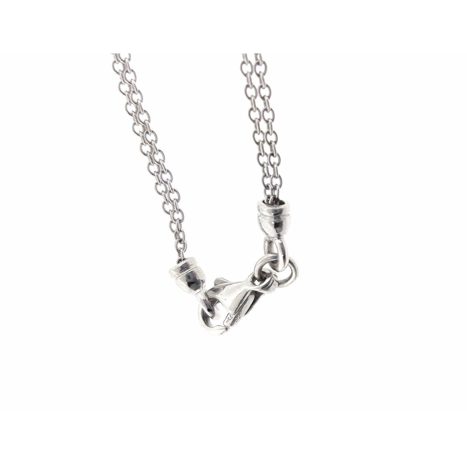 Piero Milano Sapphire and ds Diamond Drop Necklace 18k White Gold