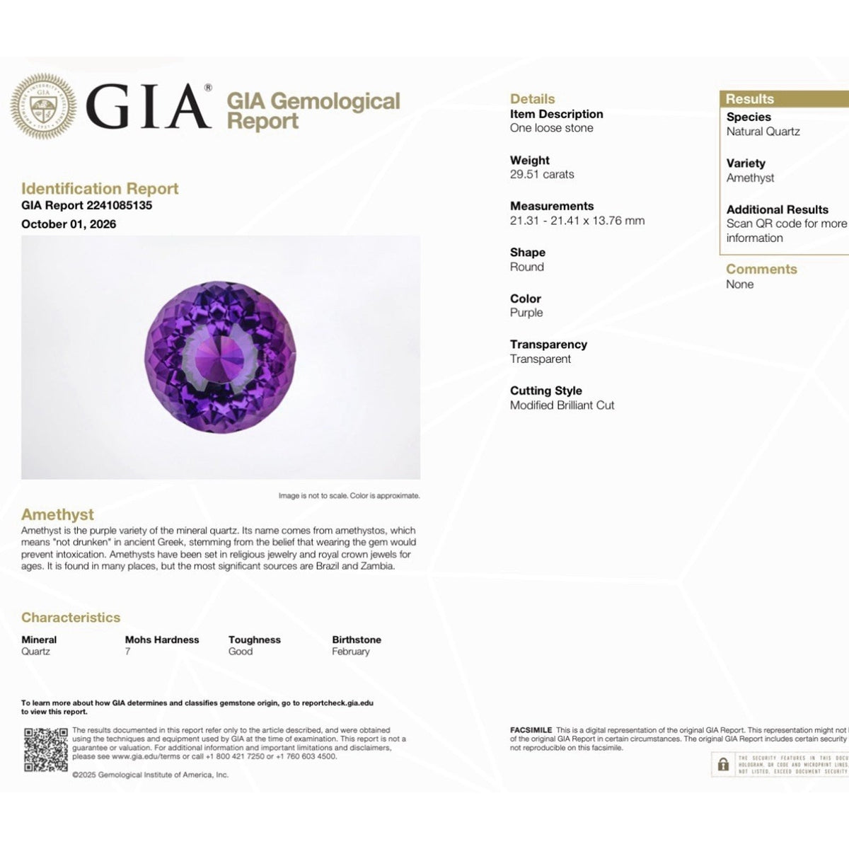 GIA Round Amethyst 29.51 ct and Diamond Dragon Ring in 18k Yellow Gold