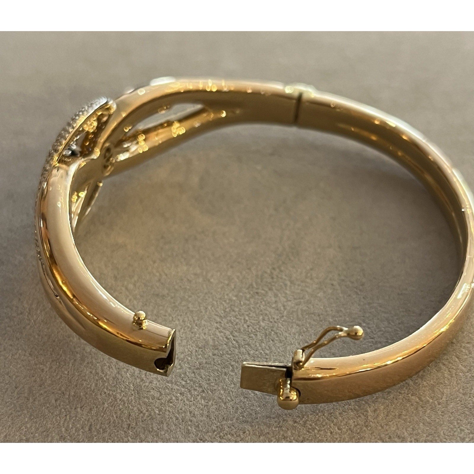 EFFY Diamond Pave Knot Style Bangle Bracelet in 14k Rose Gold