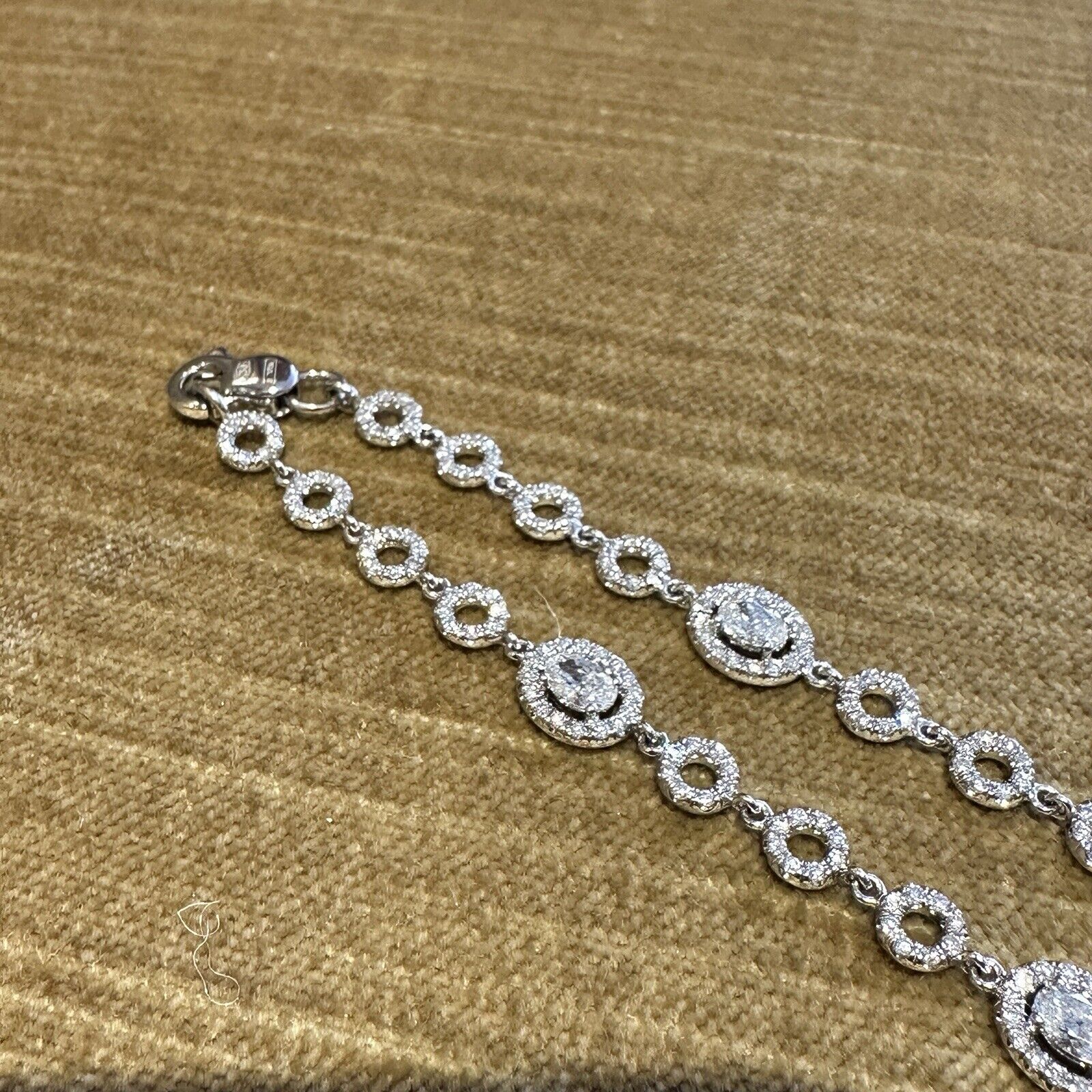 Natural Diamond Necklace 10.00 cttw Ovals and Rounds in 18k White Gold