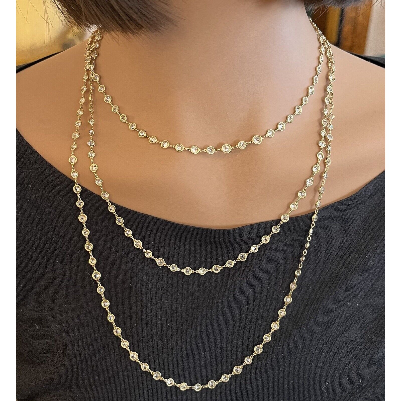 63" Diamond By Yard Chain Necklace 25.27 cttw in 18k Yellow Gold -HM2644SNB